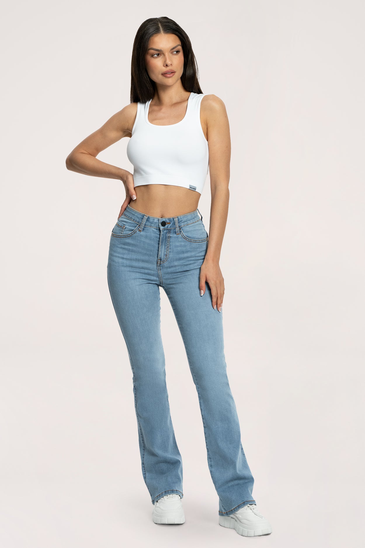 Jeansy dzwony perfect slim light blue long