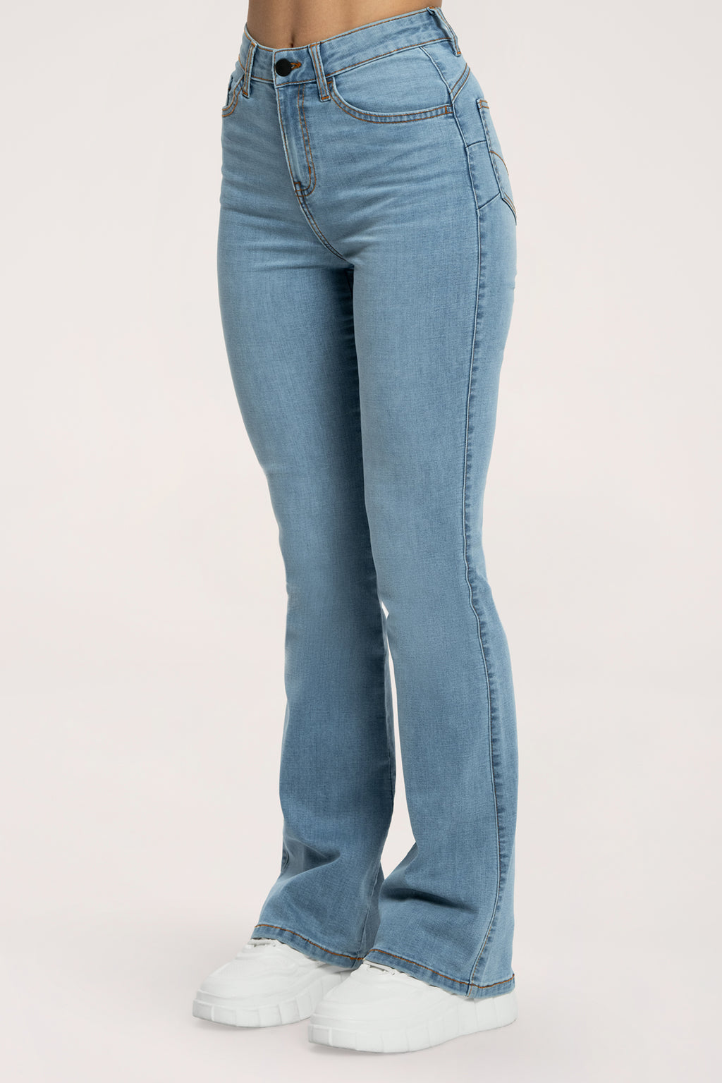 Jeansy dzwony perfect slim light blue long