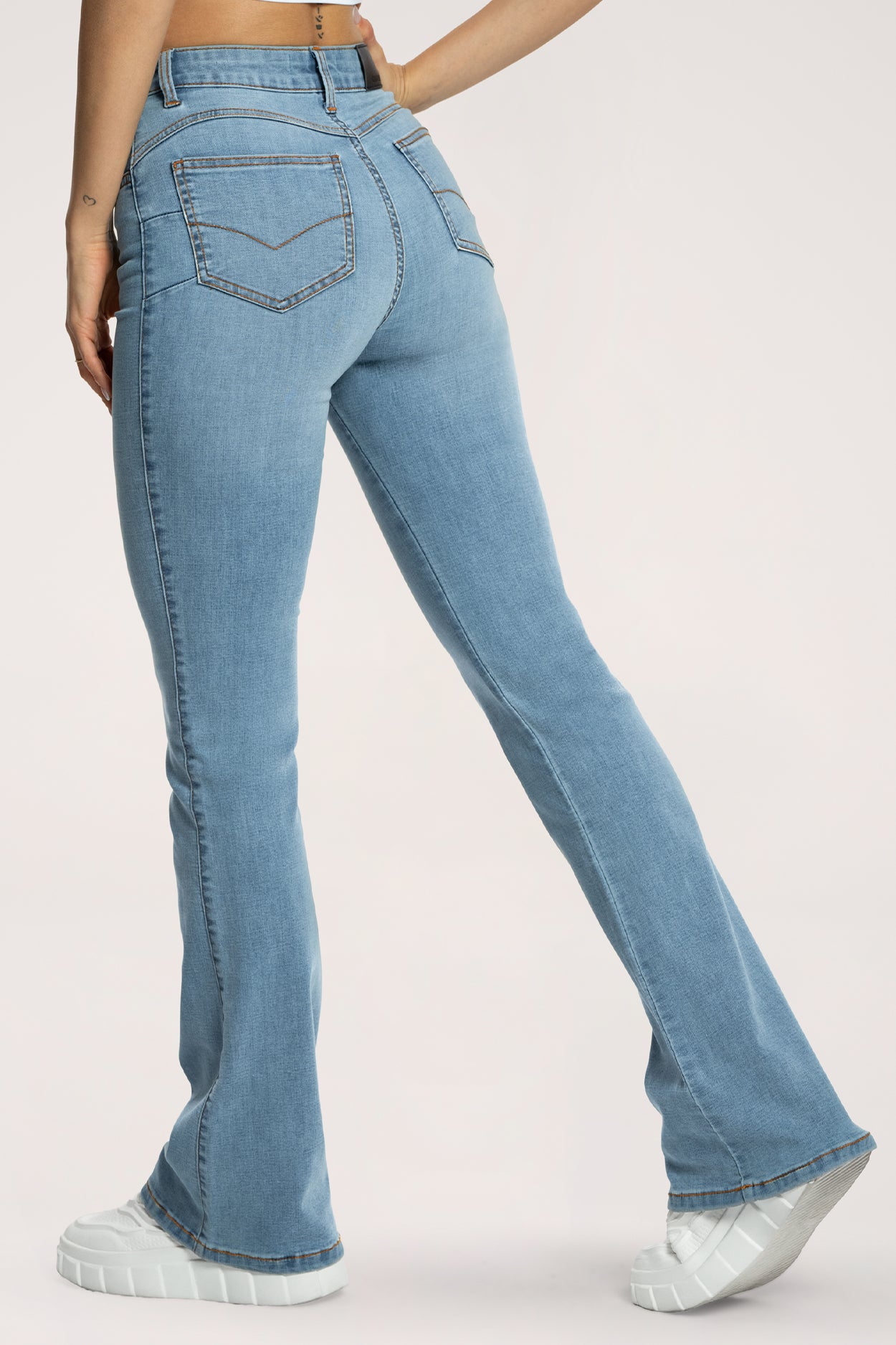 Jeansy dzwony perfect slim light blue long
