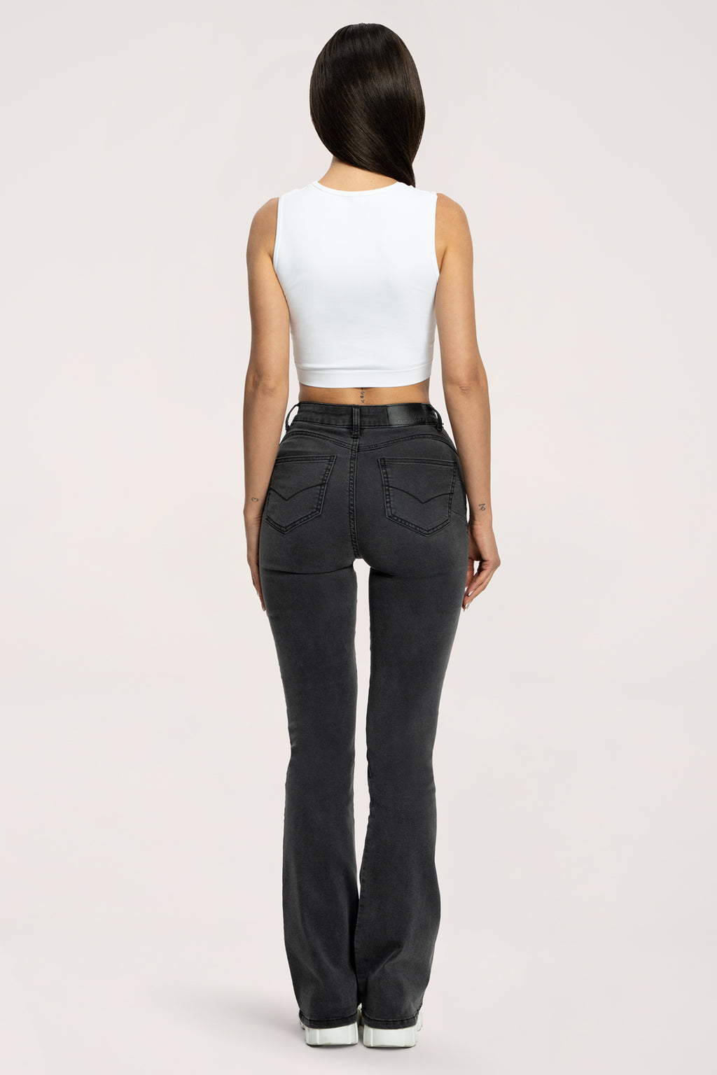 Jeansy dzwony perfect slim black long