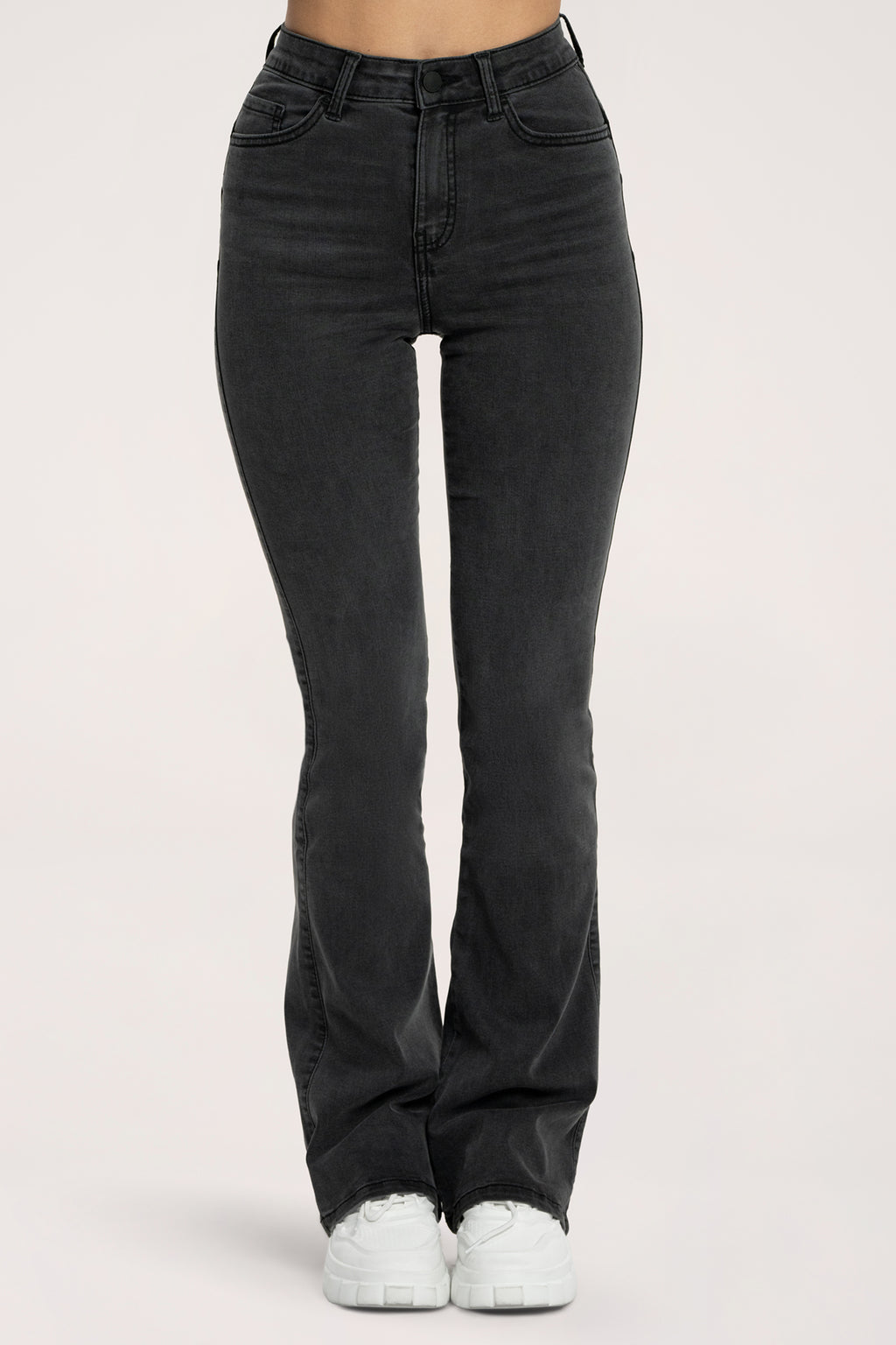 Jeansy dzwony perfect slim black long