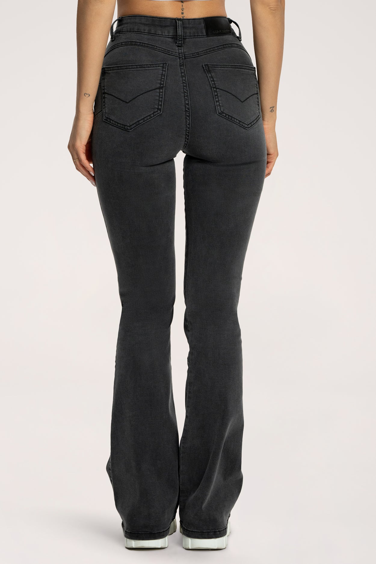 Jeansy dzwony perfect slim black long