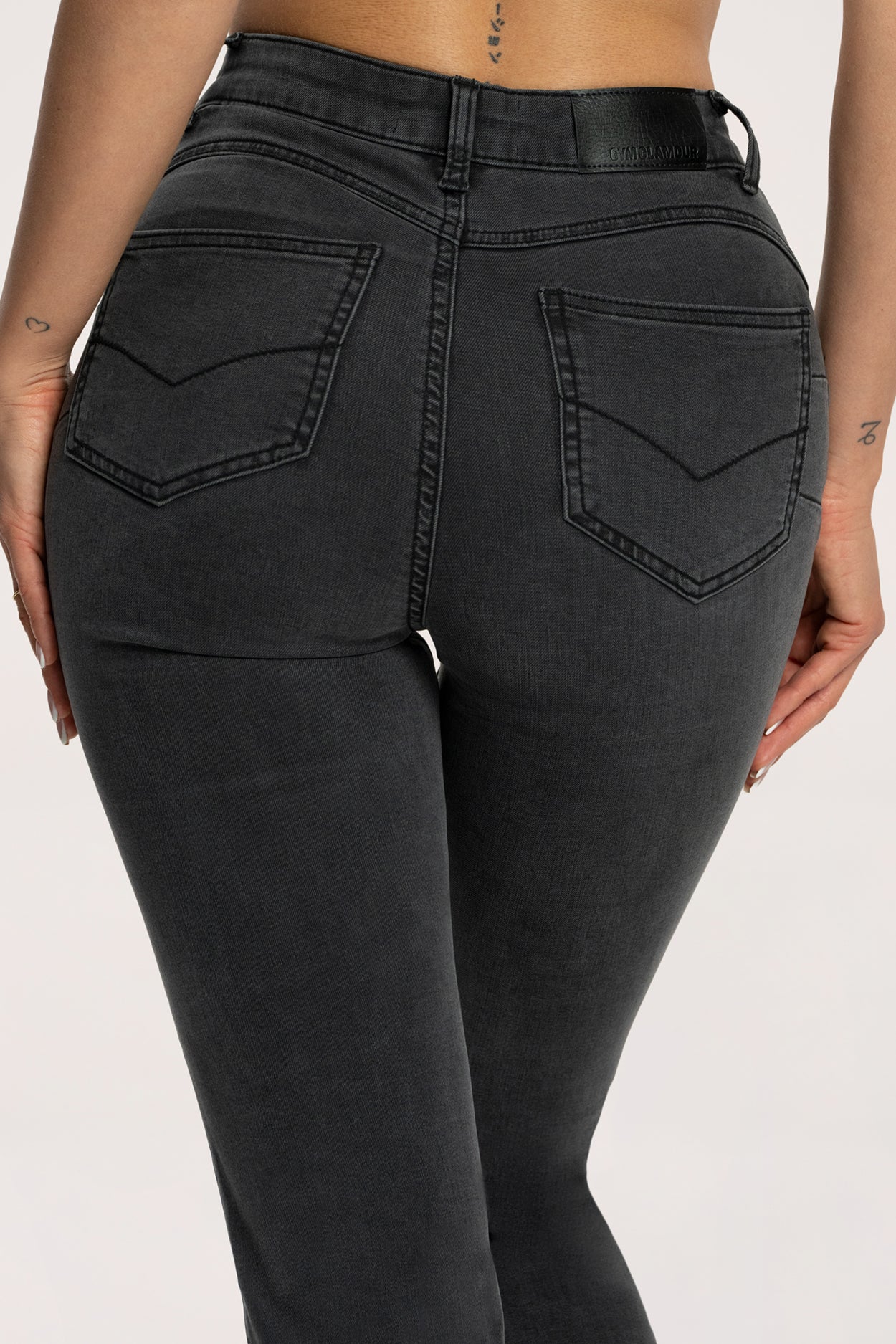 Jeansy dzwony perfect slim black long