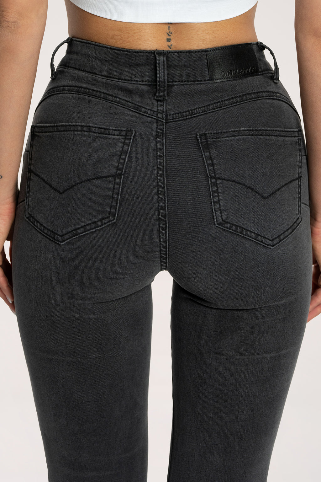 Jeansy dzwony perfect slim black long
