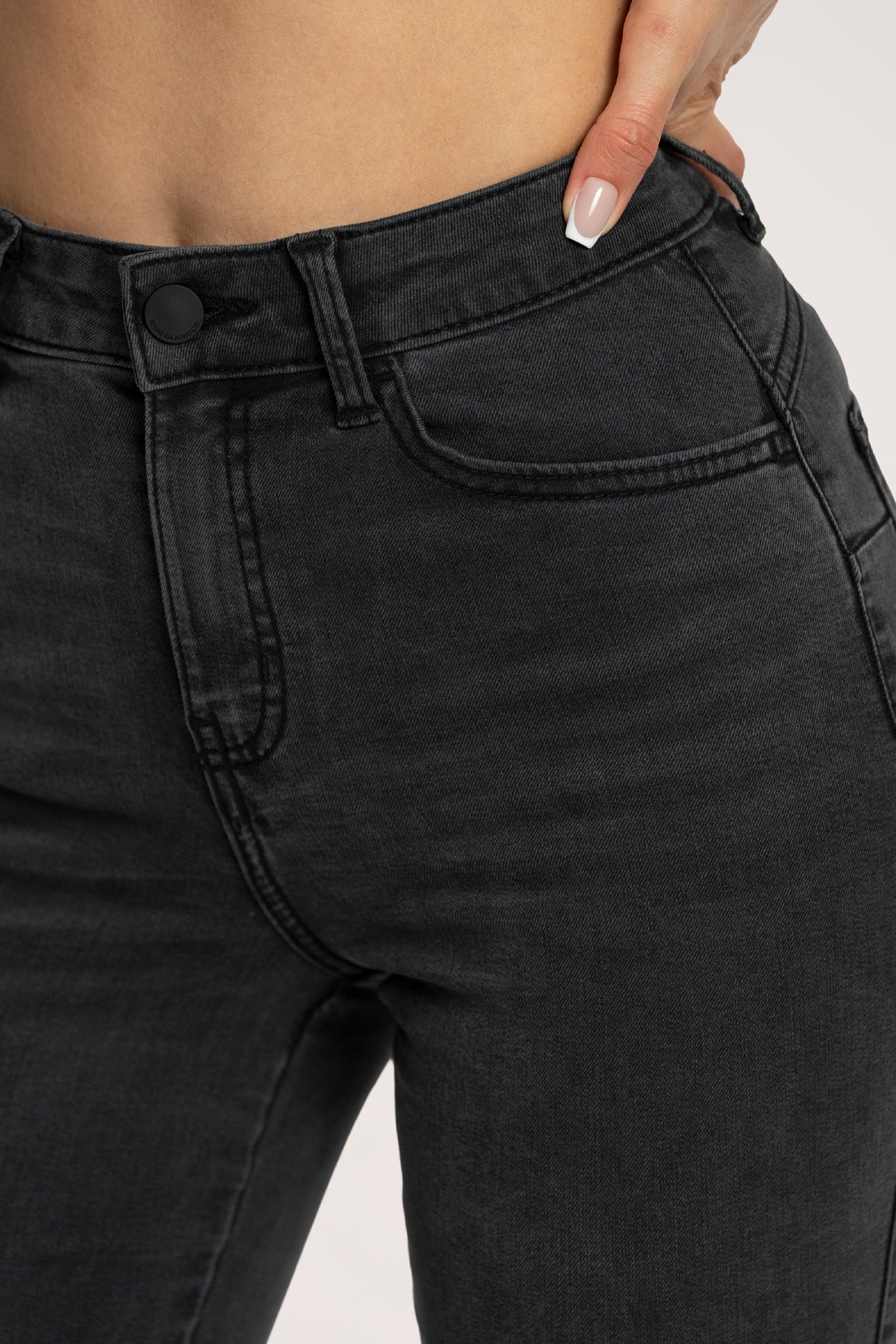 Jeansy dzwony perfect slim black long