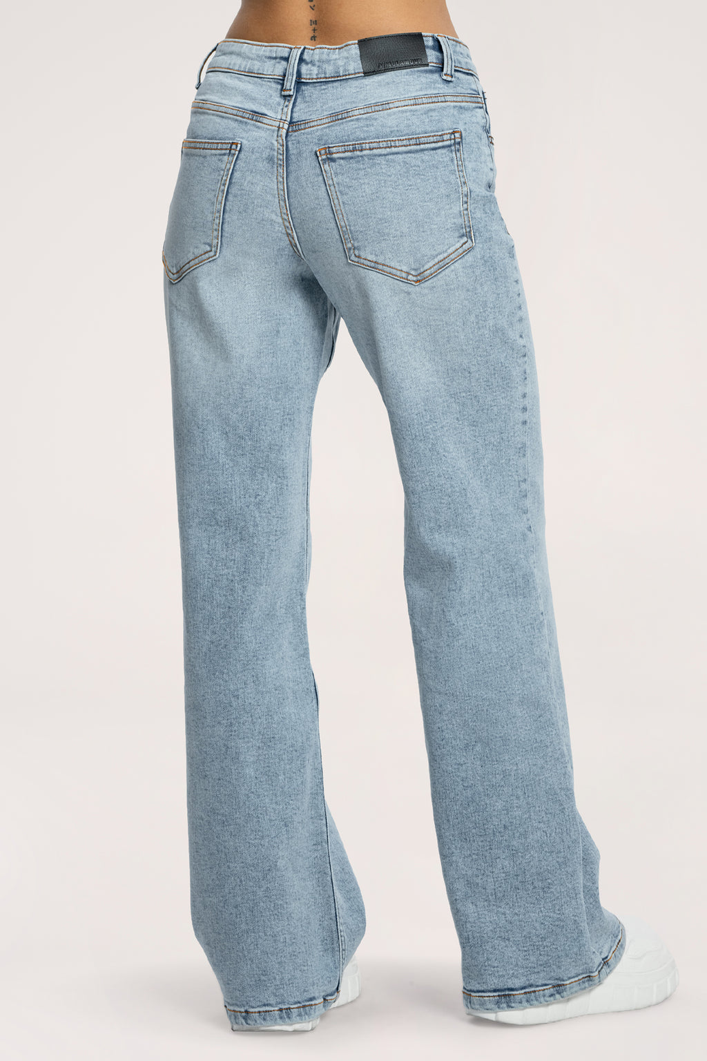 Jeansy wide z niskim stanem light blue long