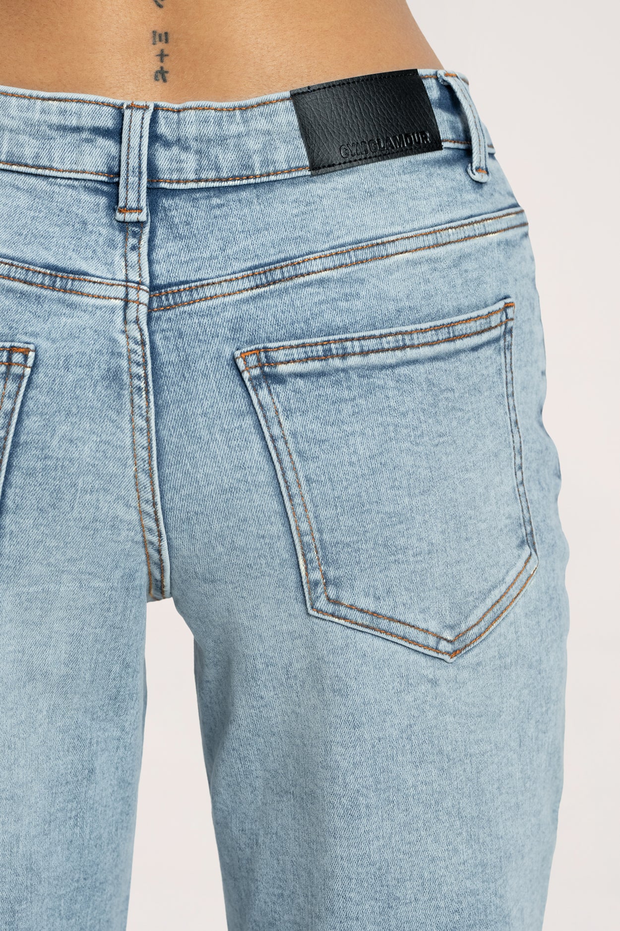 Jeansy wide z niskim stanem light blue long