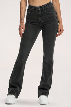 Jeansy dzwony push up black