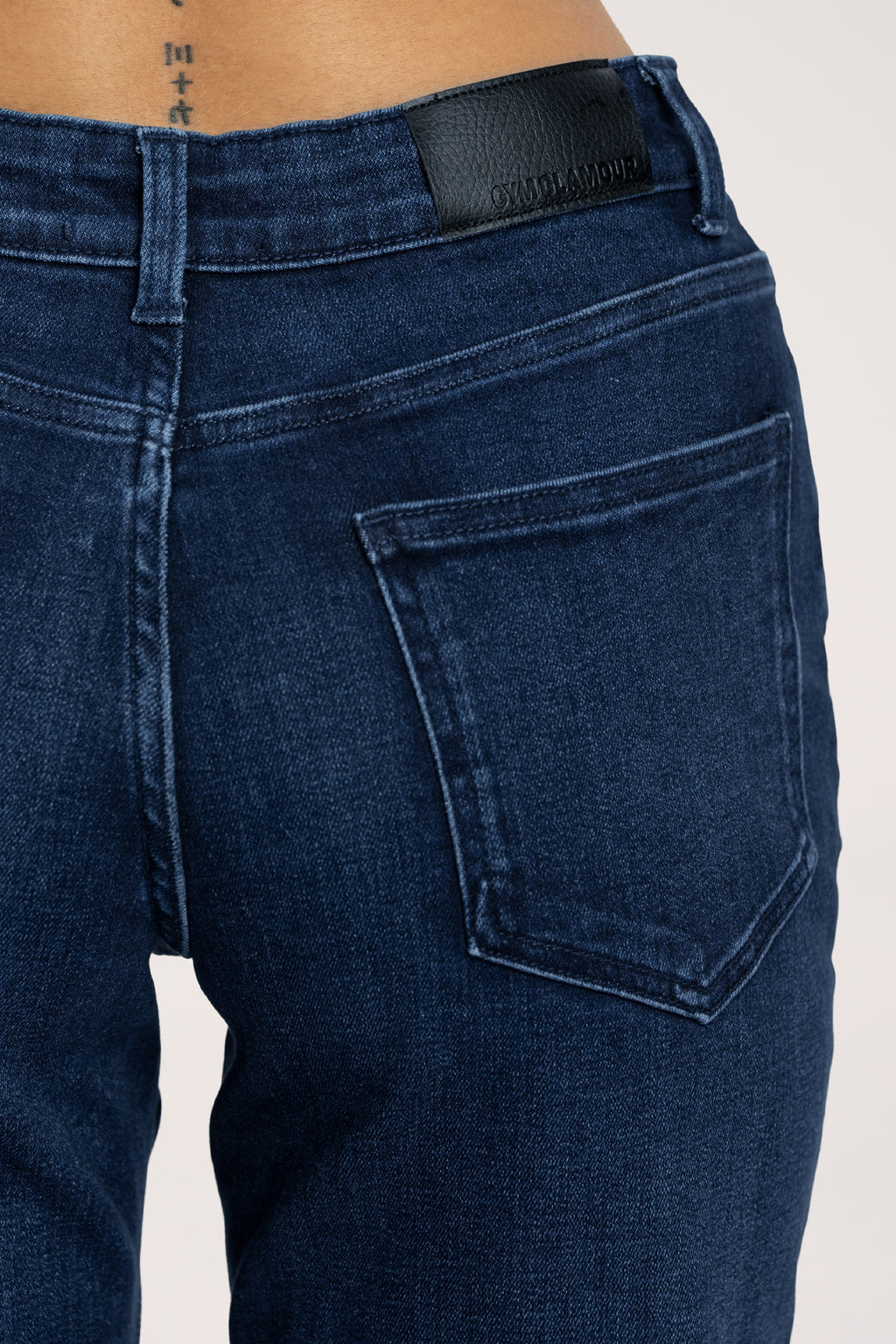 Jeansy wide z niskim stanem navy blue long