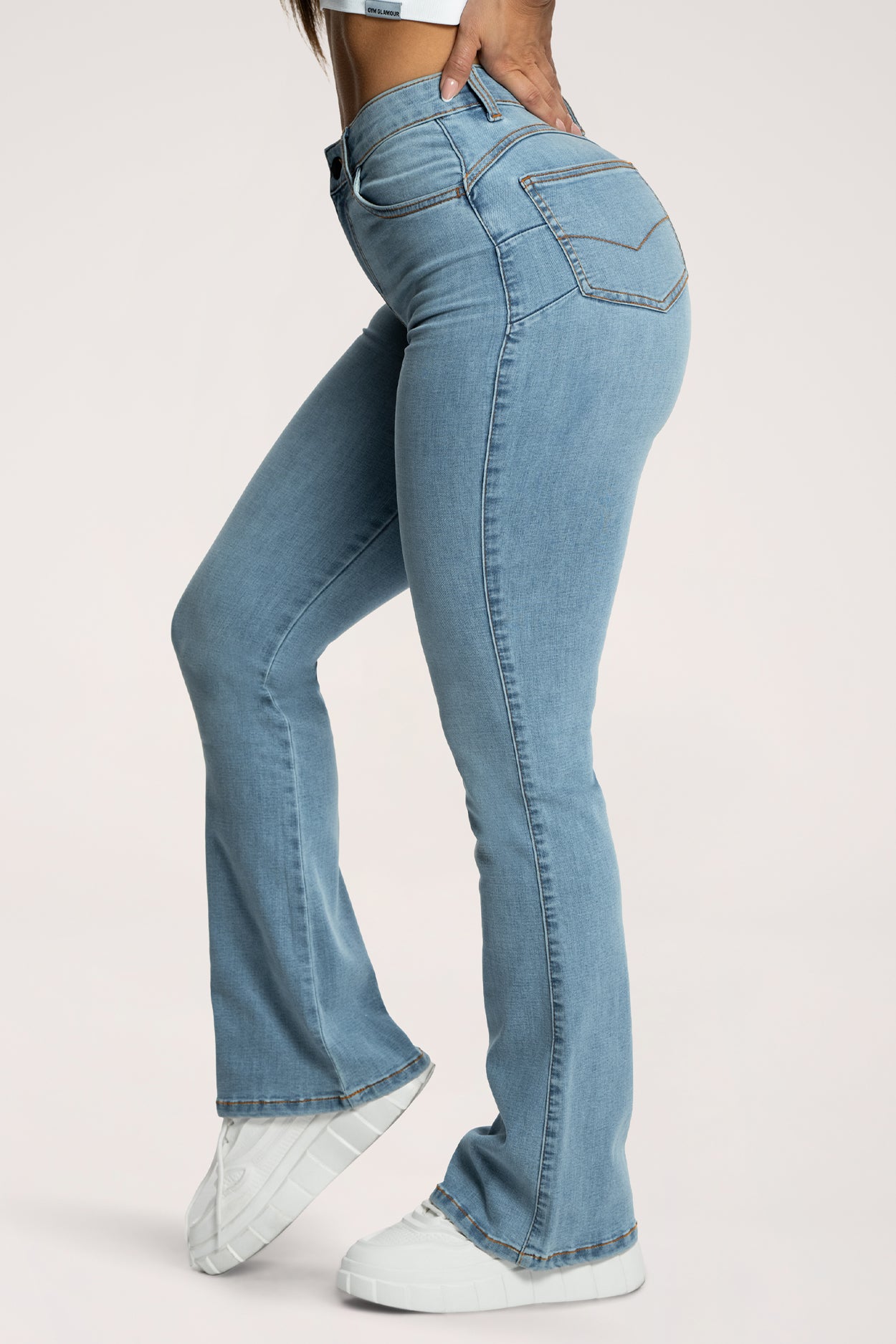 Jeansy dzwony perfect slim light blue