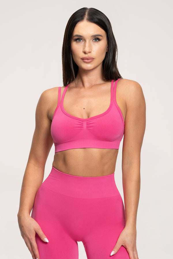 Biustonosz fake BBL hot pink