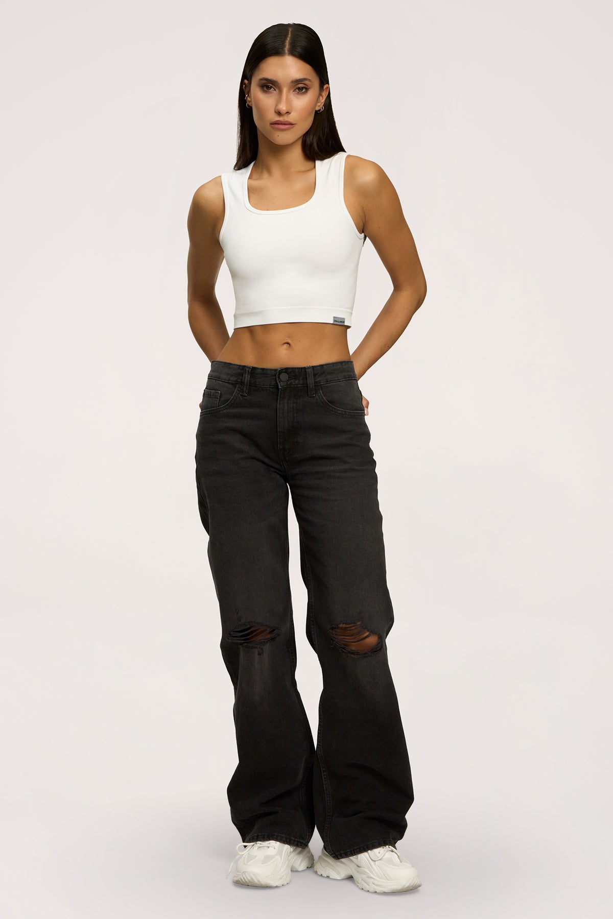 Jeansy wide relaxed black