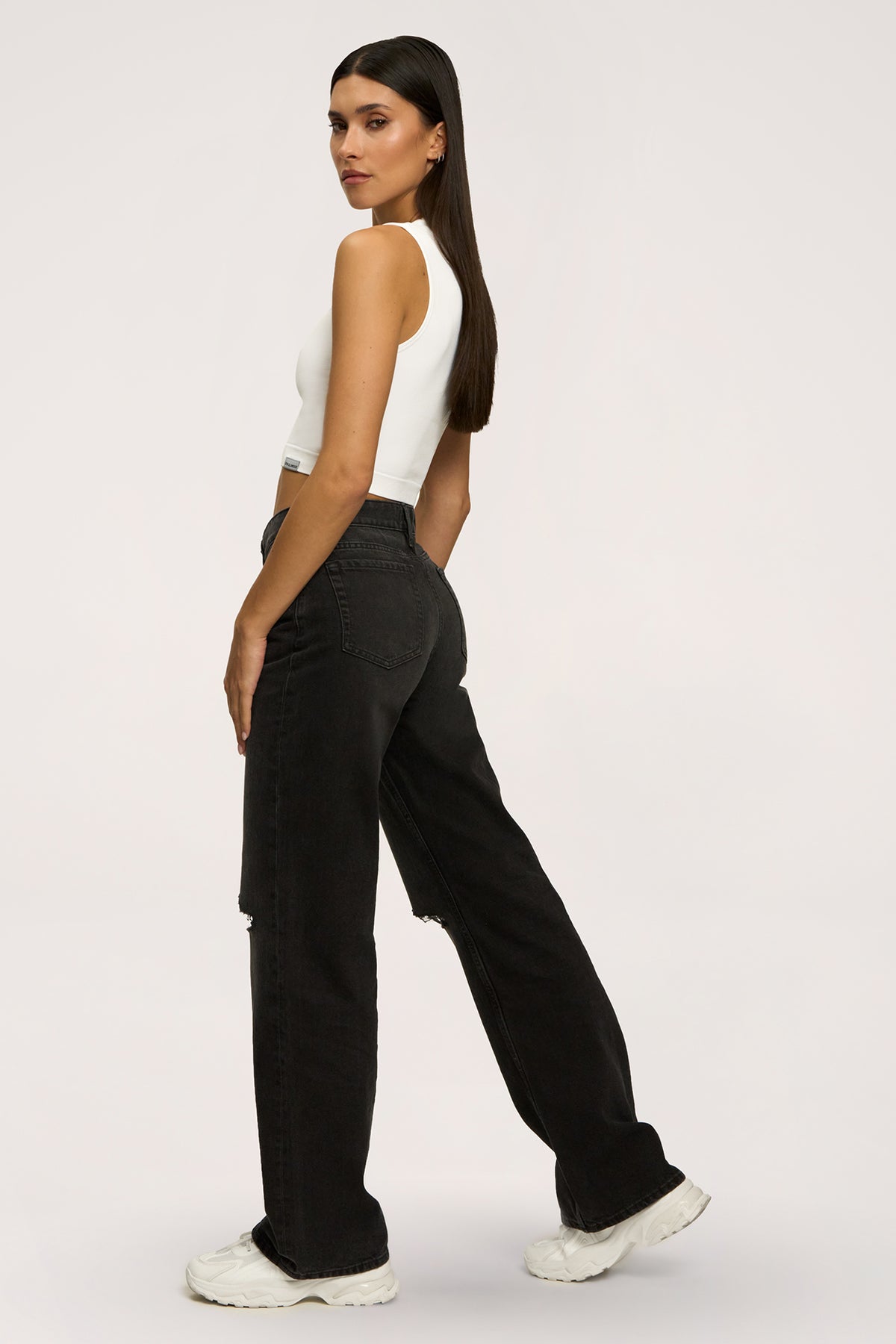 Jeansy wide relaxed black