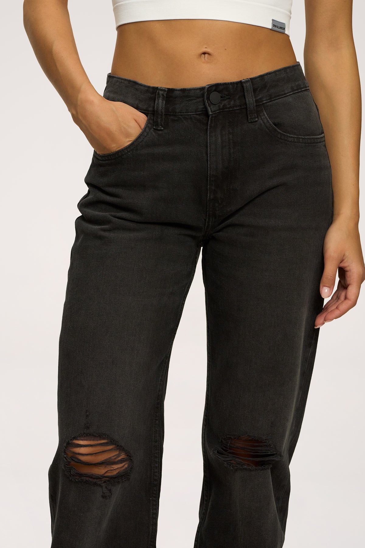 Jeansy wide relaxed black