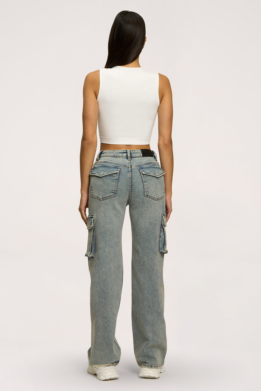 Jeansy cargo blue