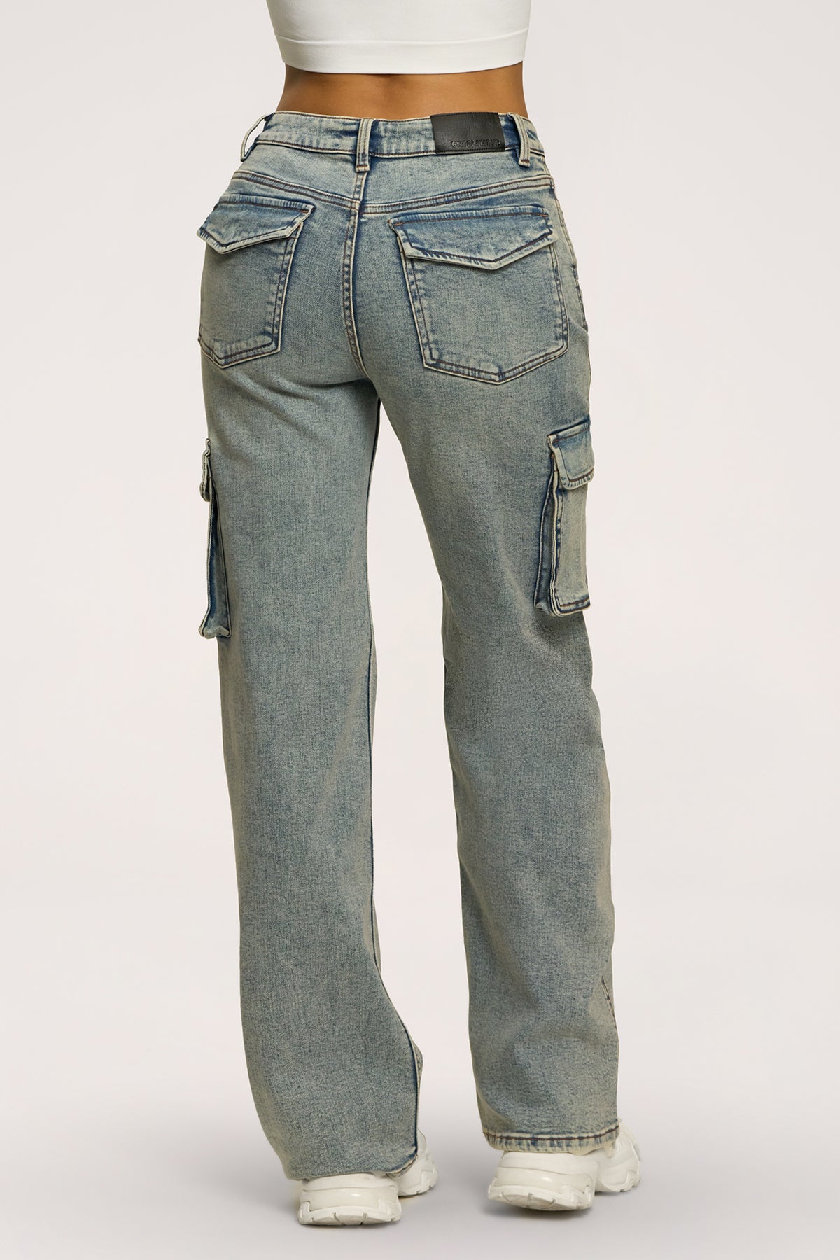 Jeansy cargo blue
