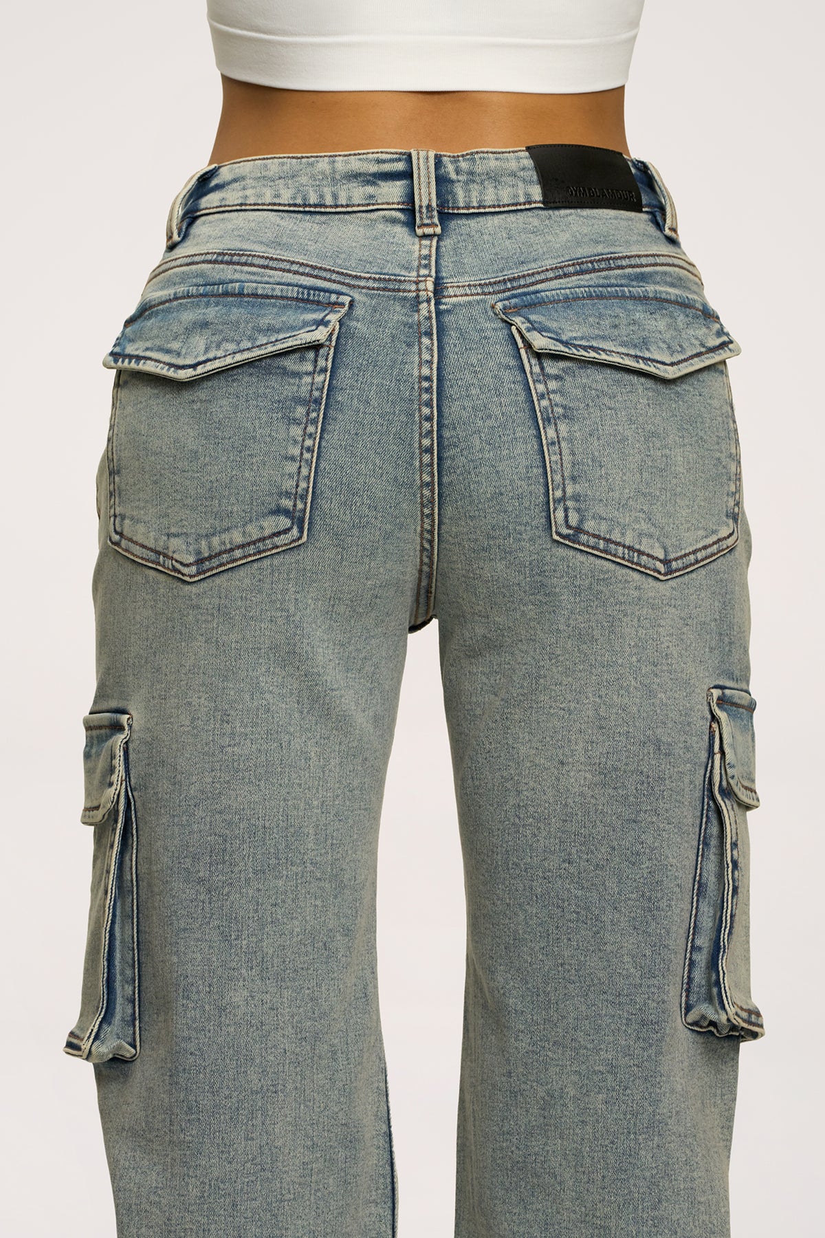 Jeansy cargo blue