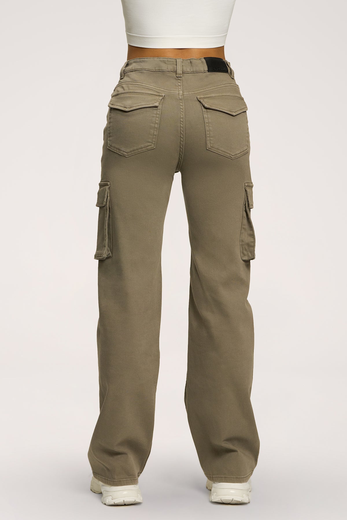 Jeansy cargo green olive