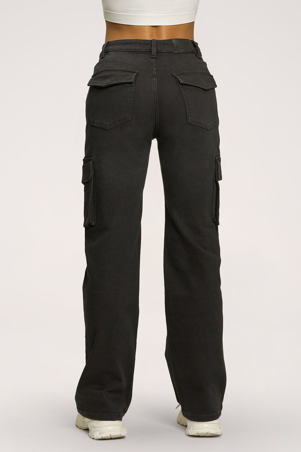 Jeansy cargo black