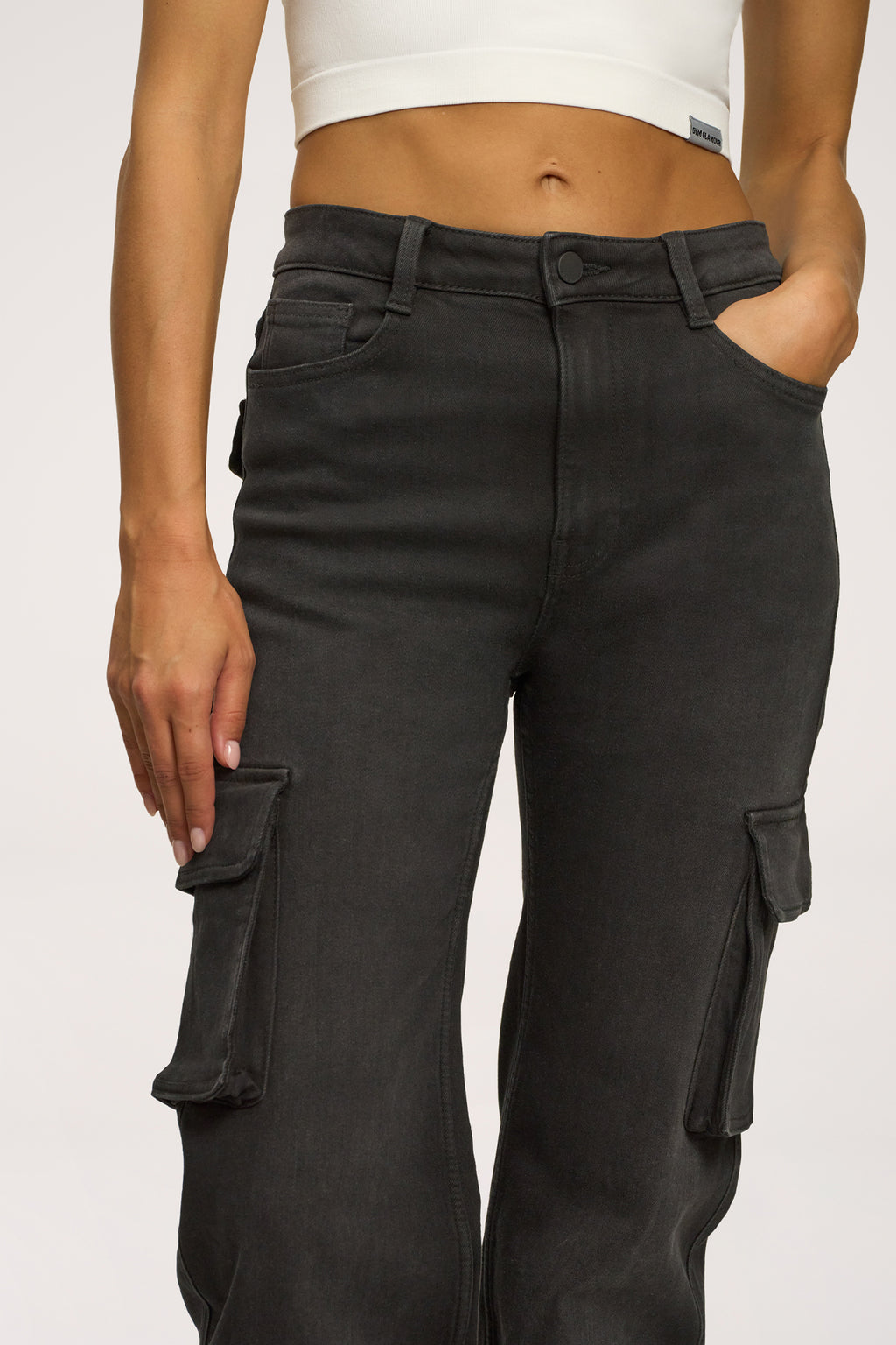Jeansy cargo black