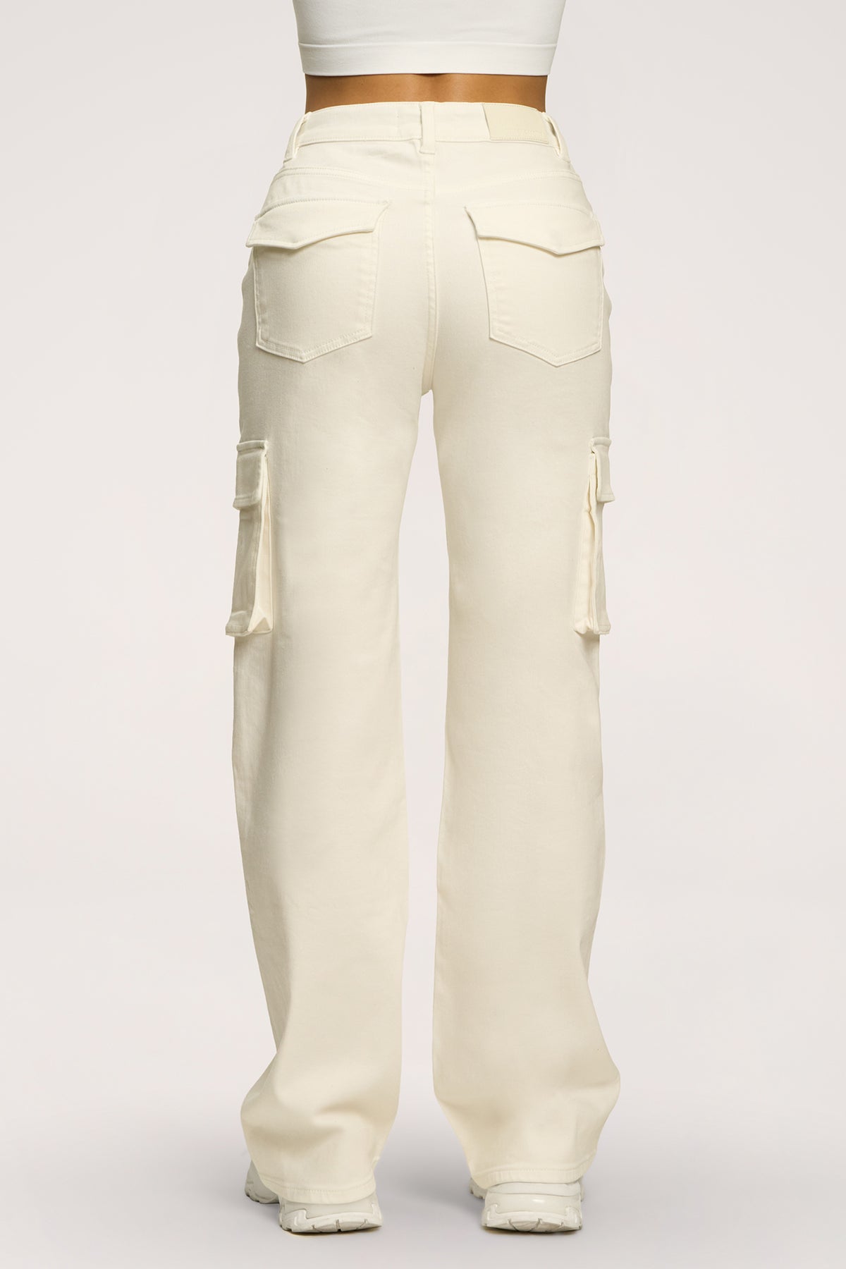 Jeansy cargo off white