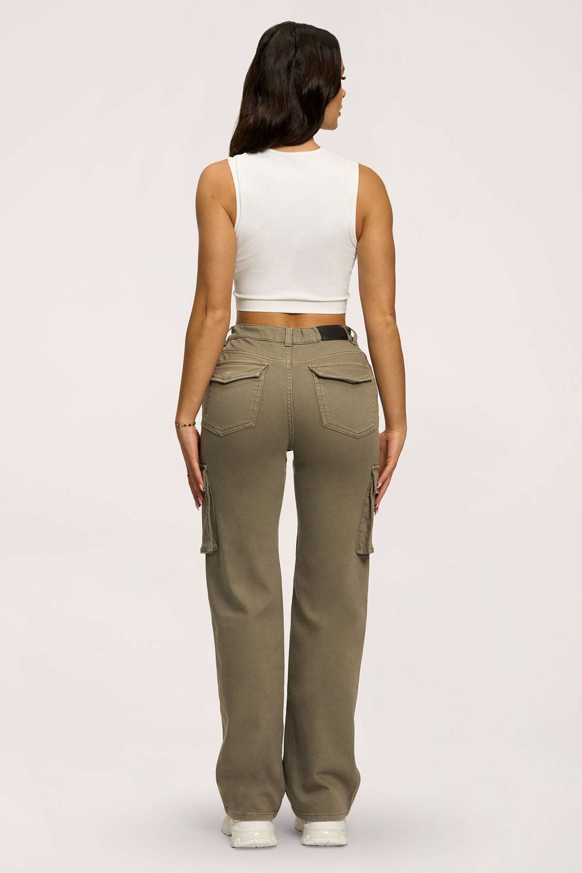 Jeansy cargo green olive