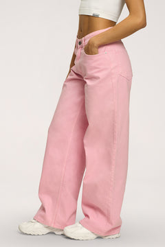 Jeansy boyfriend pink