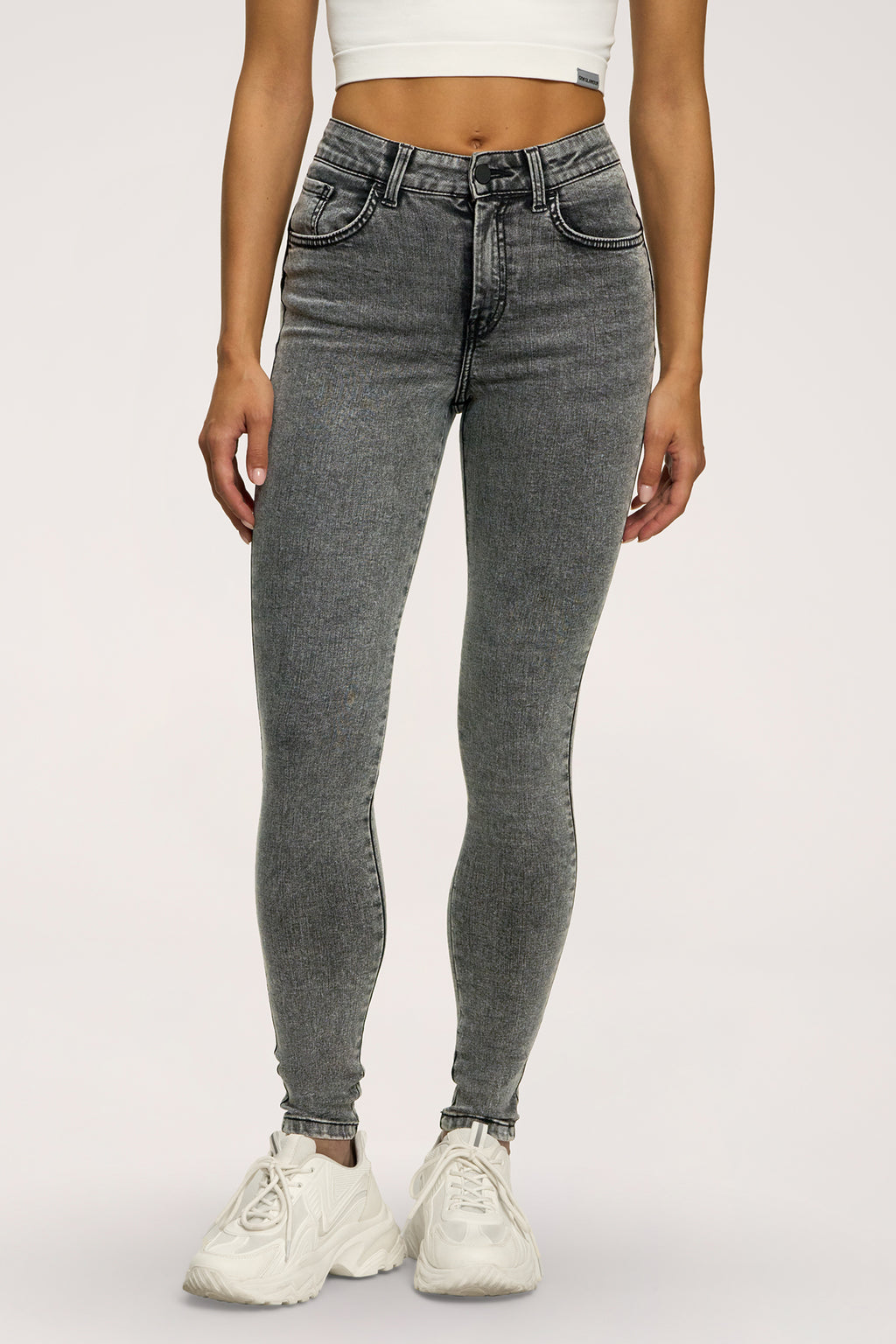 Jeansy skinny perfect slim light grey