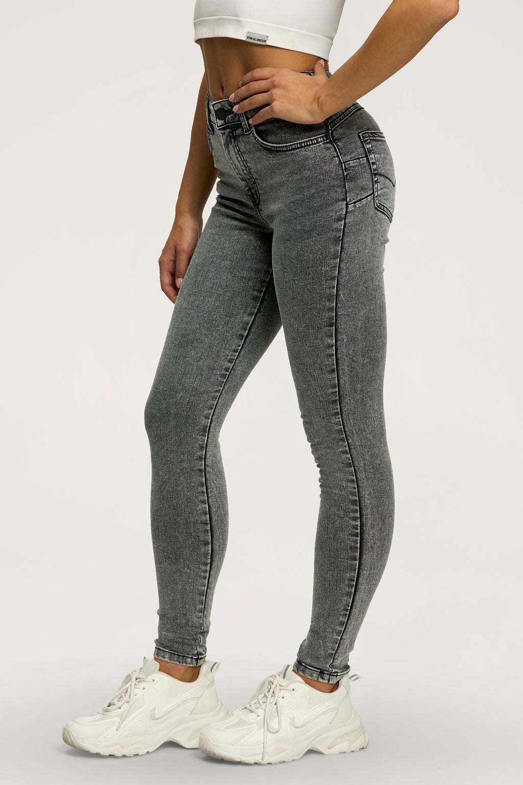 Jeansy skinny perfect slim light grey