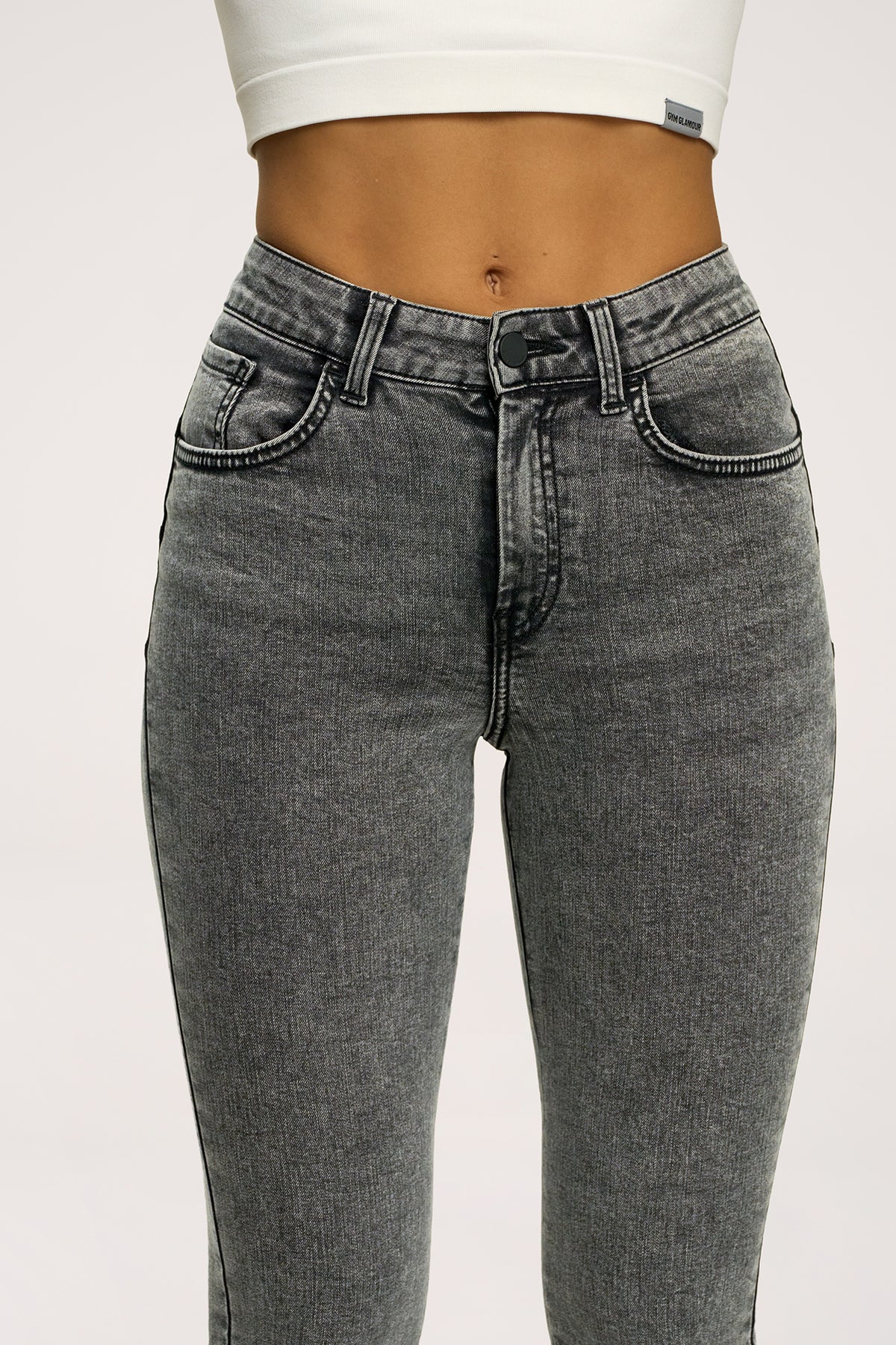 Jeansy skinny perfect slim light grey