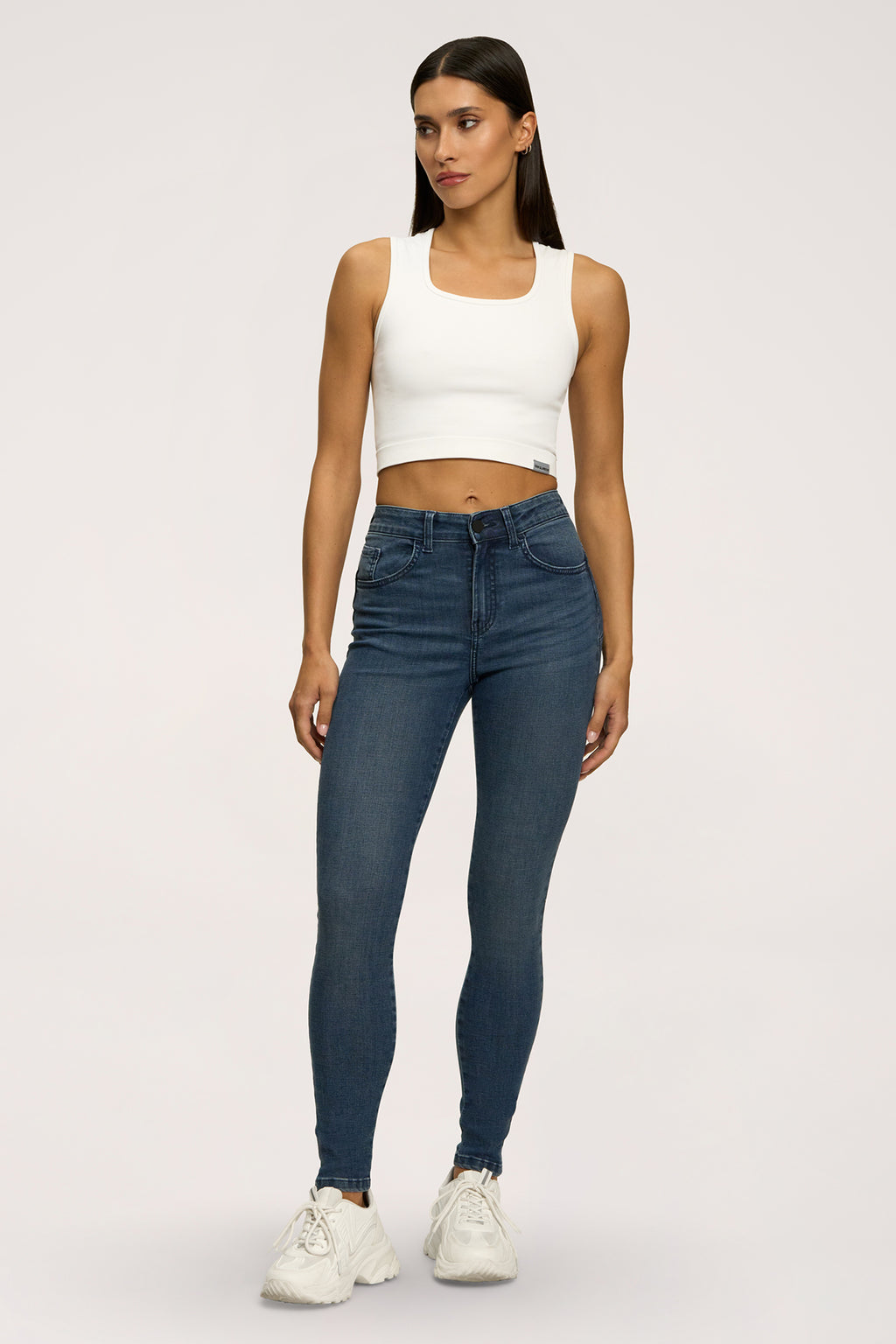Jeansy skinny perfect slim navy blue