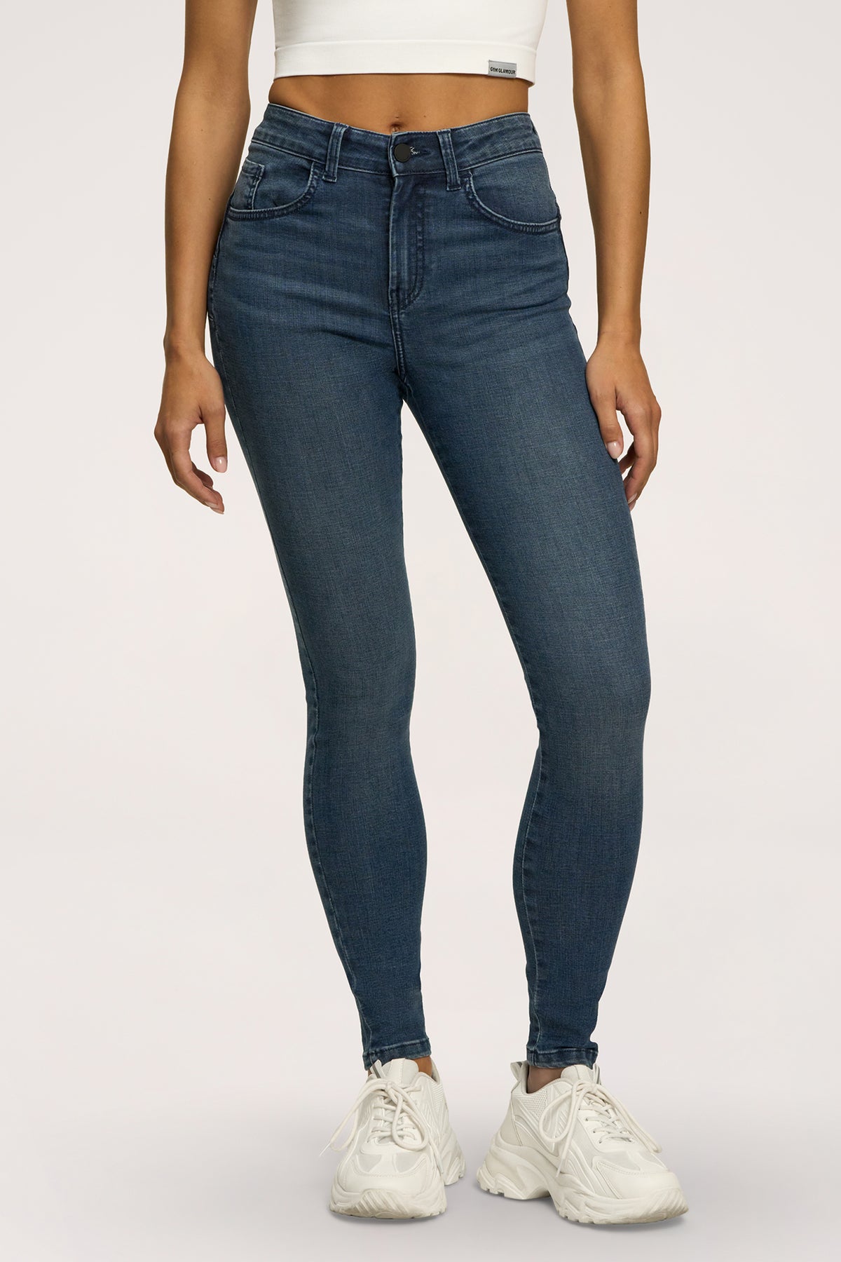Jeansy skinny perfect slim navy blue