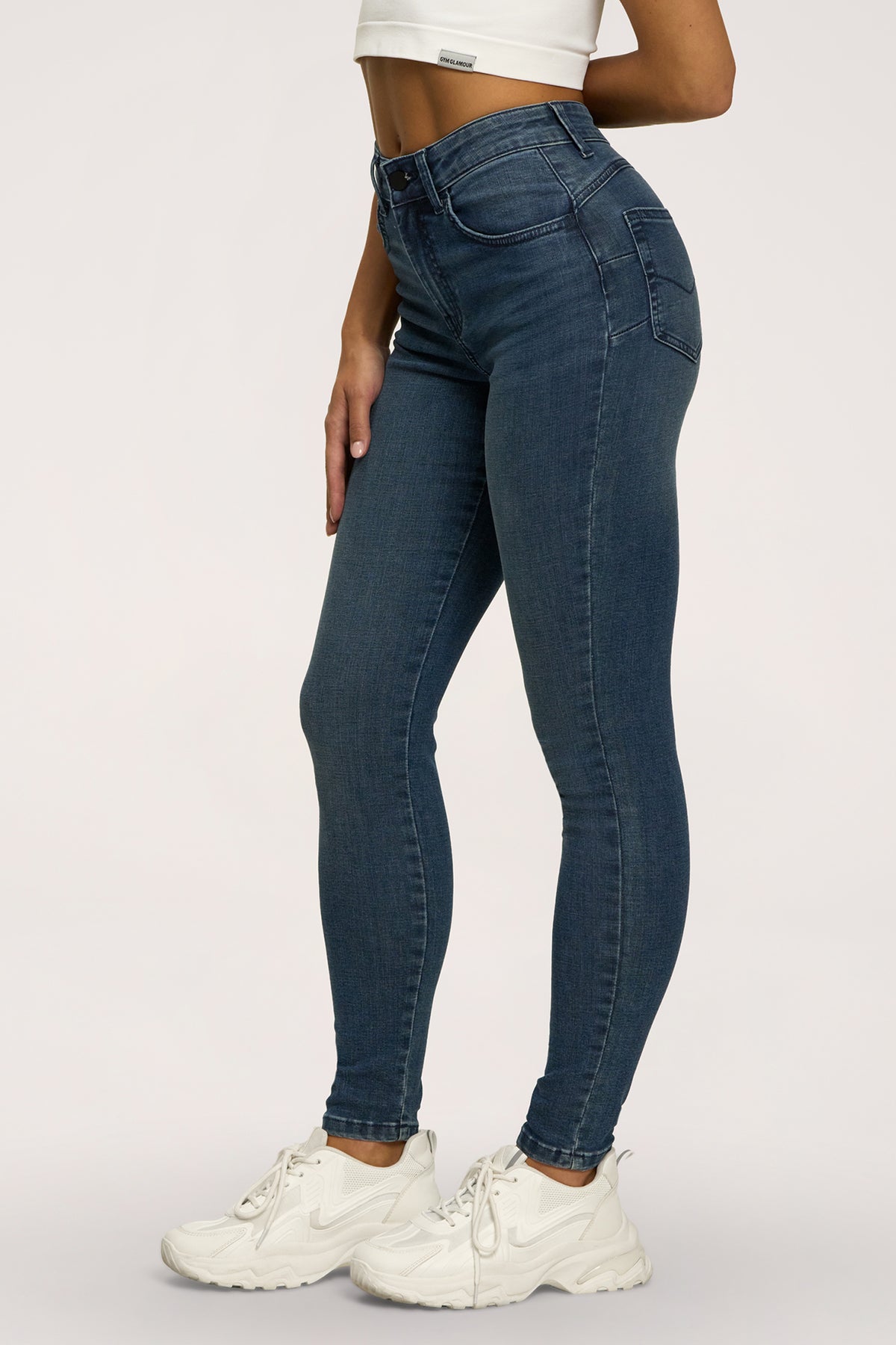 Jeansy skinny perfect slim navy blue