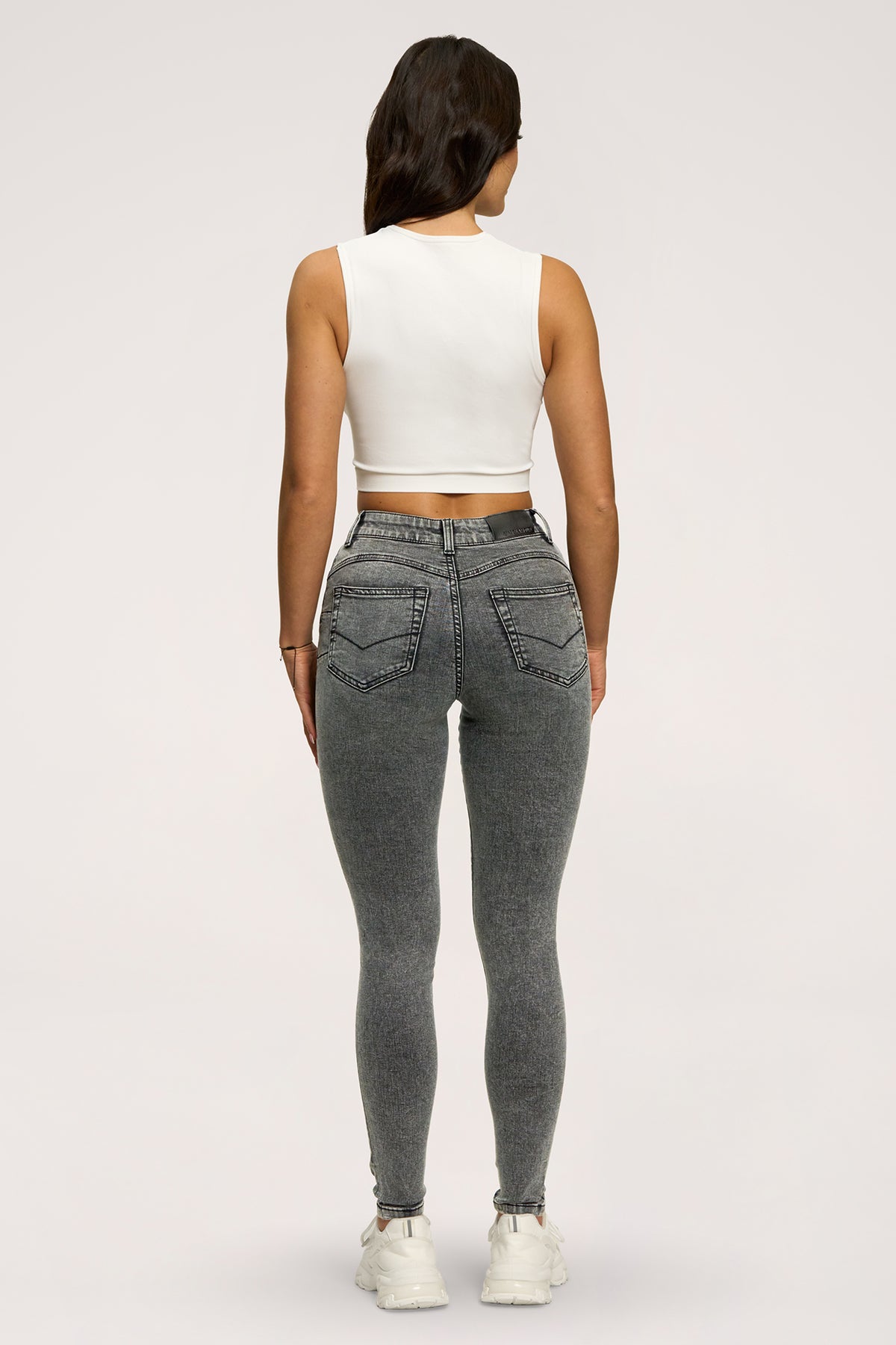 Jeansy skinny perfect slim light grey
