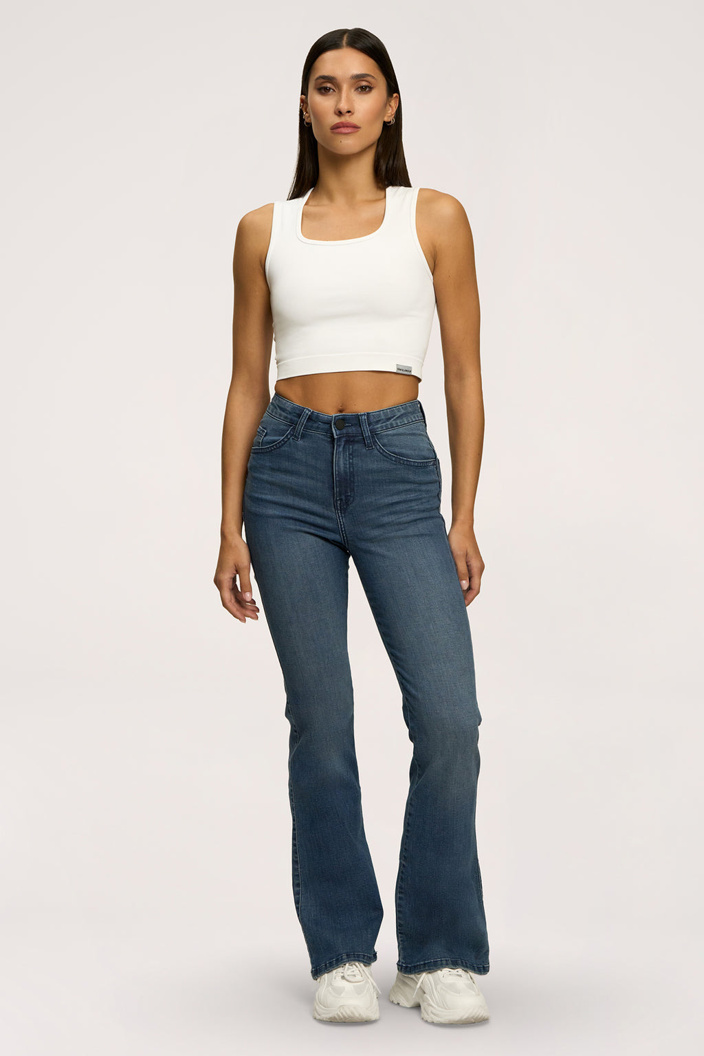 Jeansy dzwony perfect slim navy blue