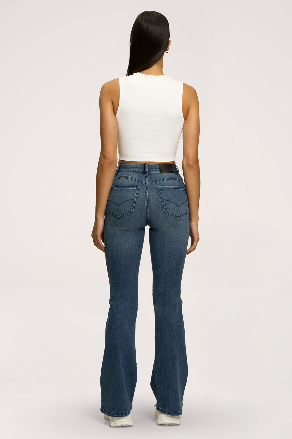 Jeansy dzwony perfect slim navy blue