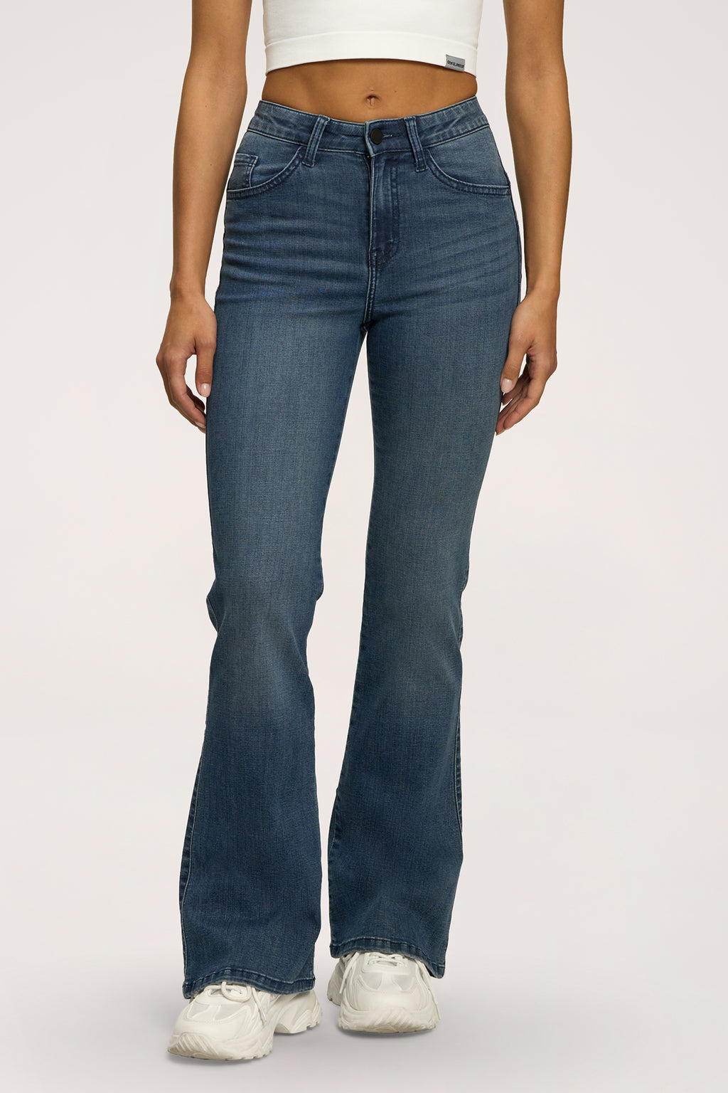 Jeansy dzwony perfect slim navy blue