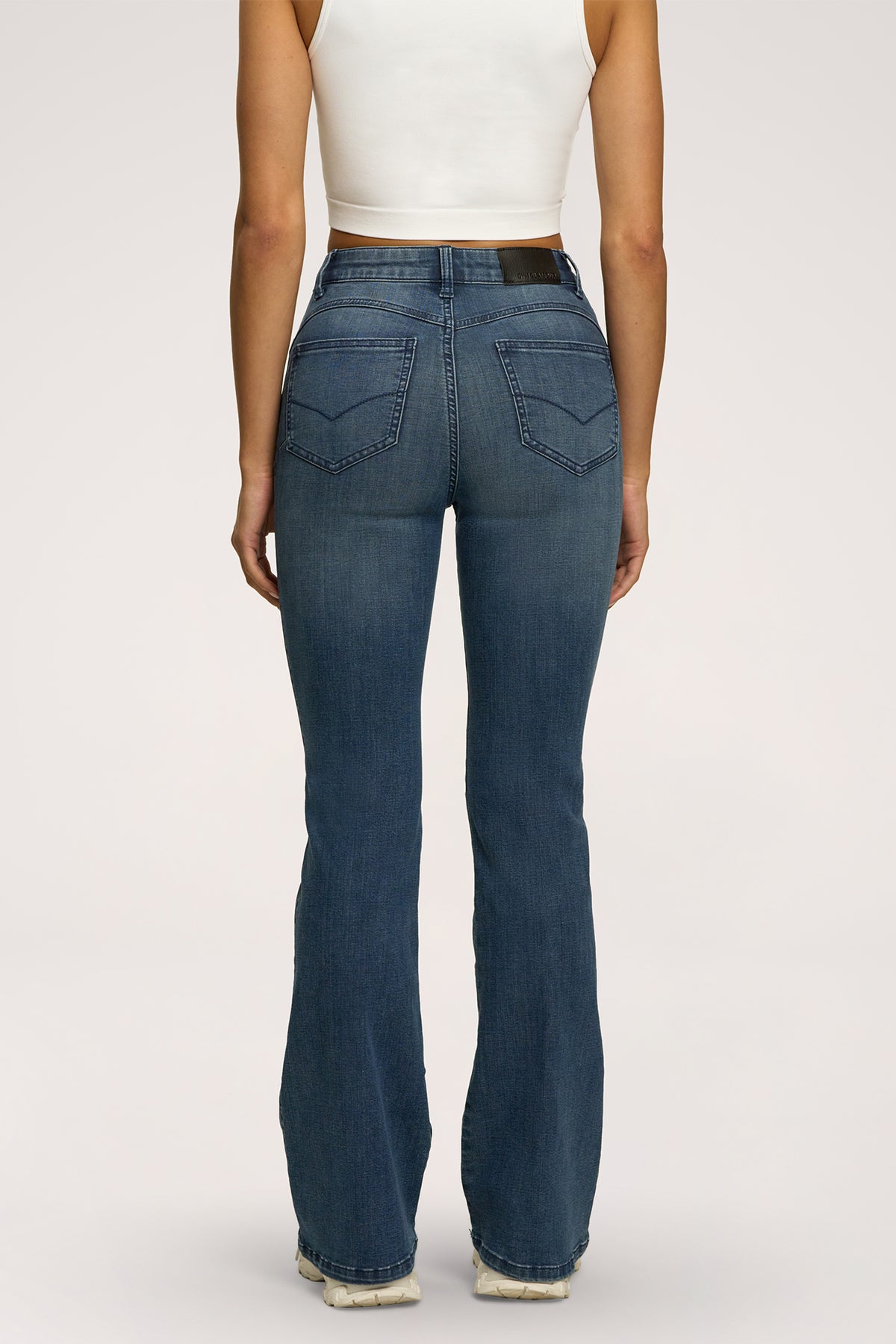 Jeansy dzwony perfect slim navy blue