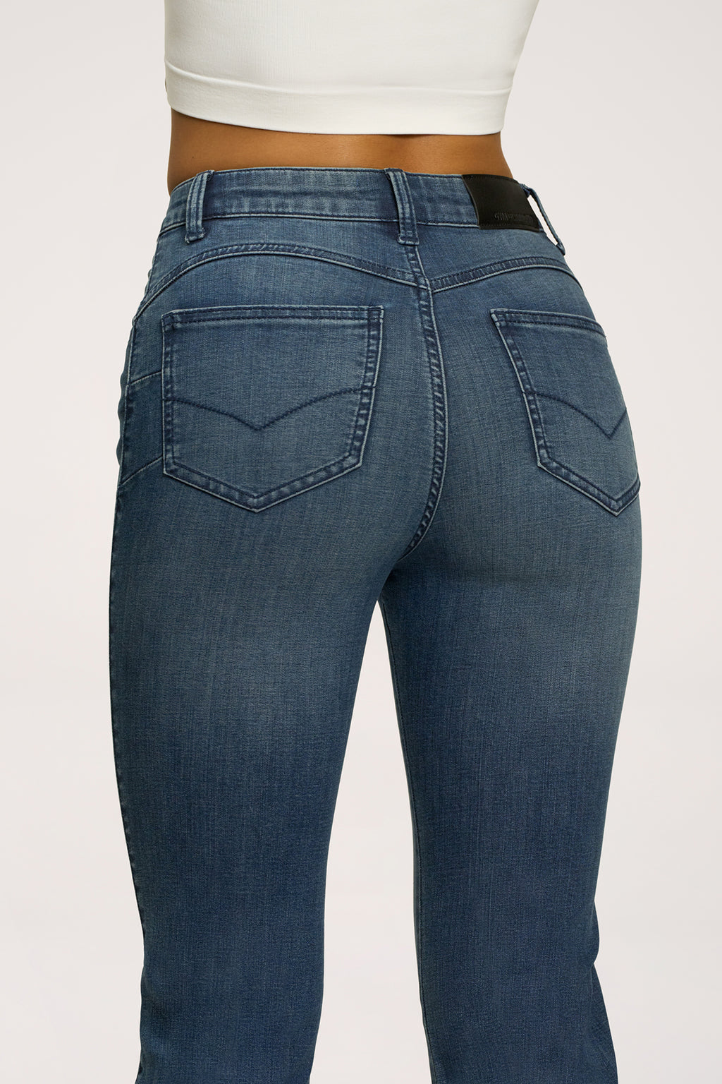 Jeansy dzwony perfect slim navy blue