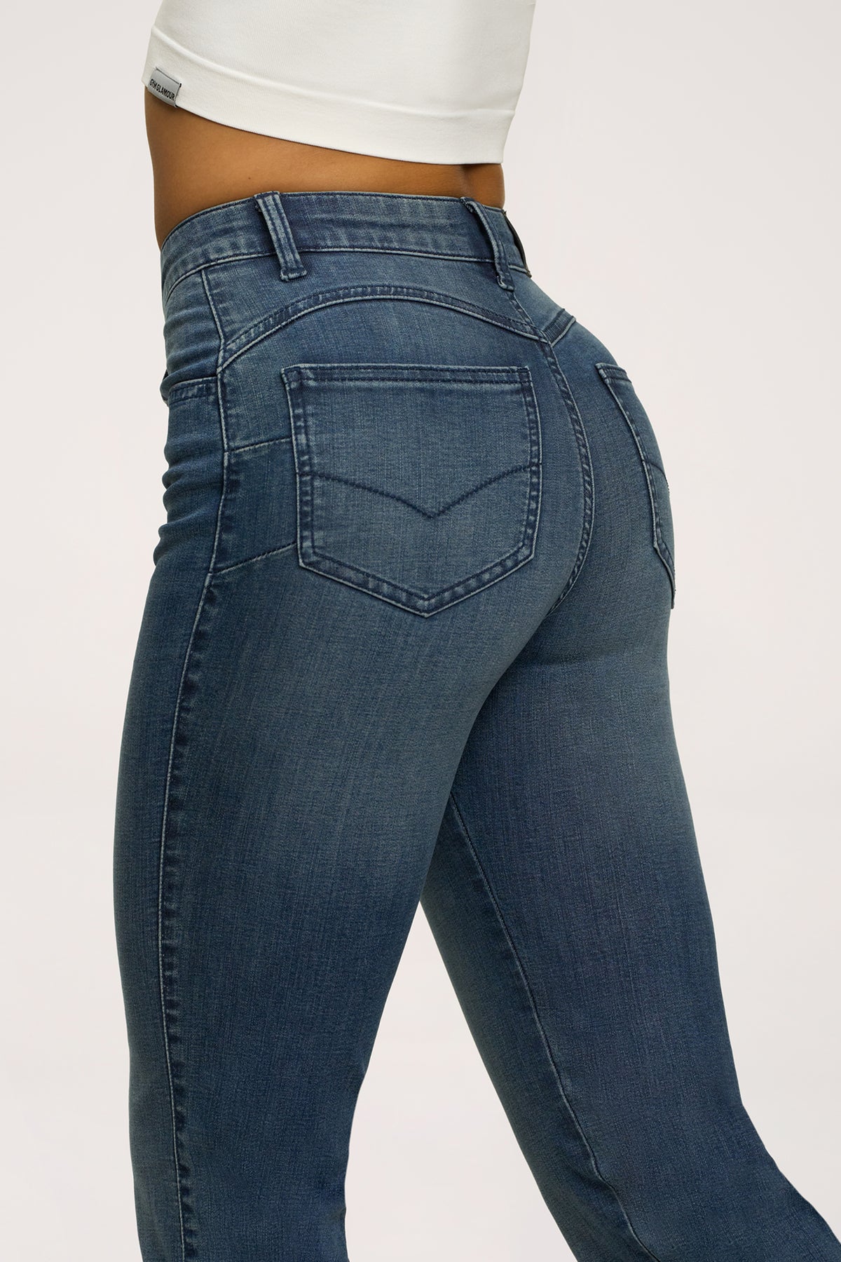 Jeansy dzwony perfect slim navy blue