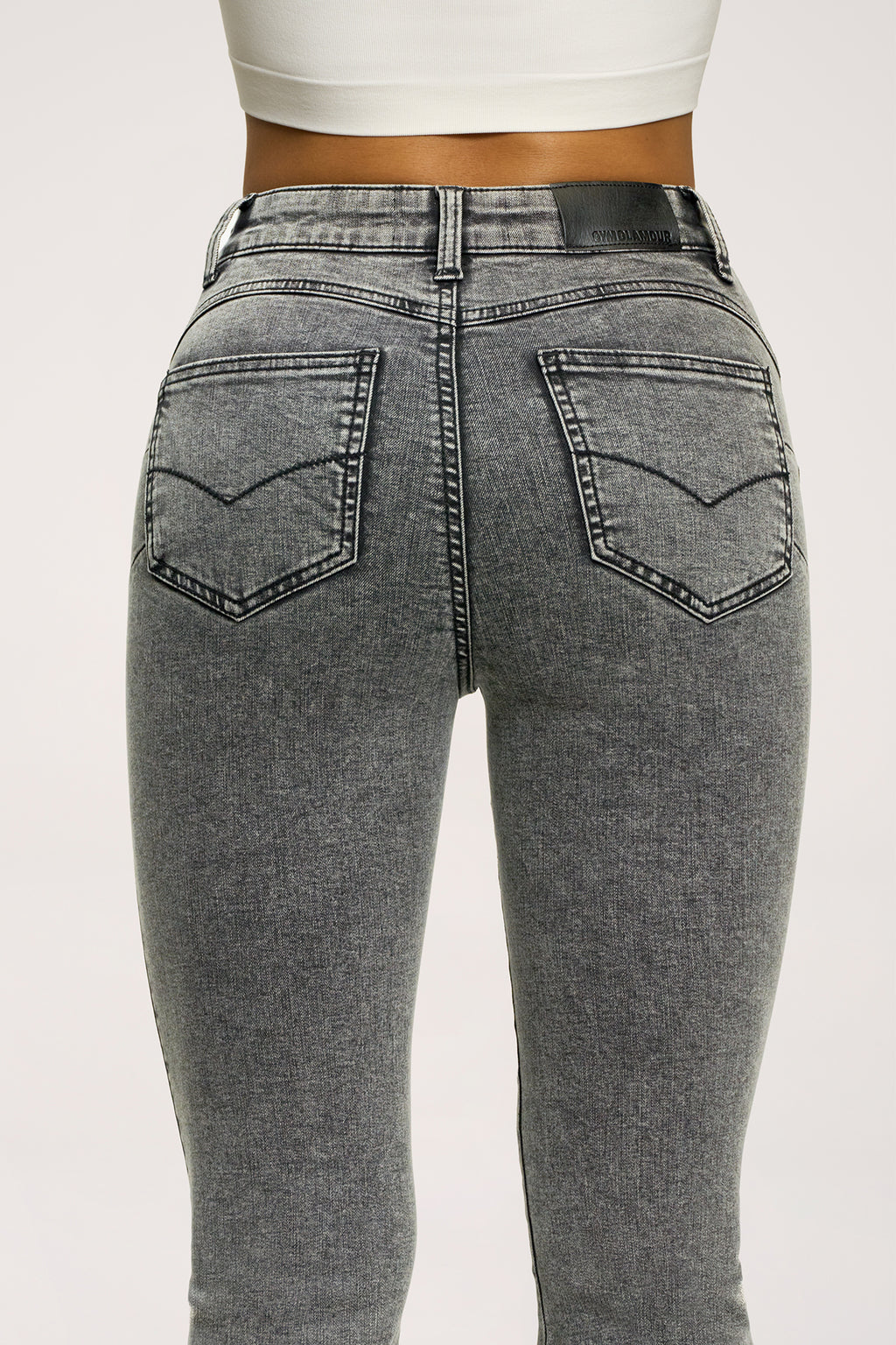 Jeansy dzwony perfect slim grey