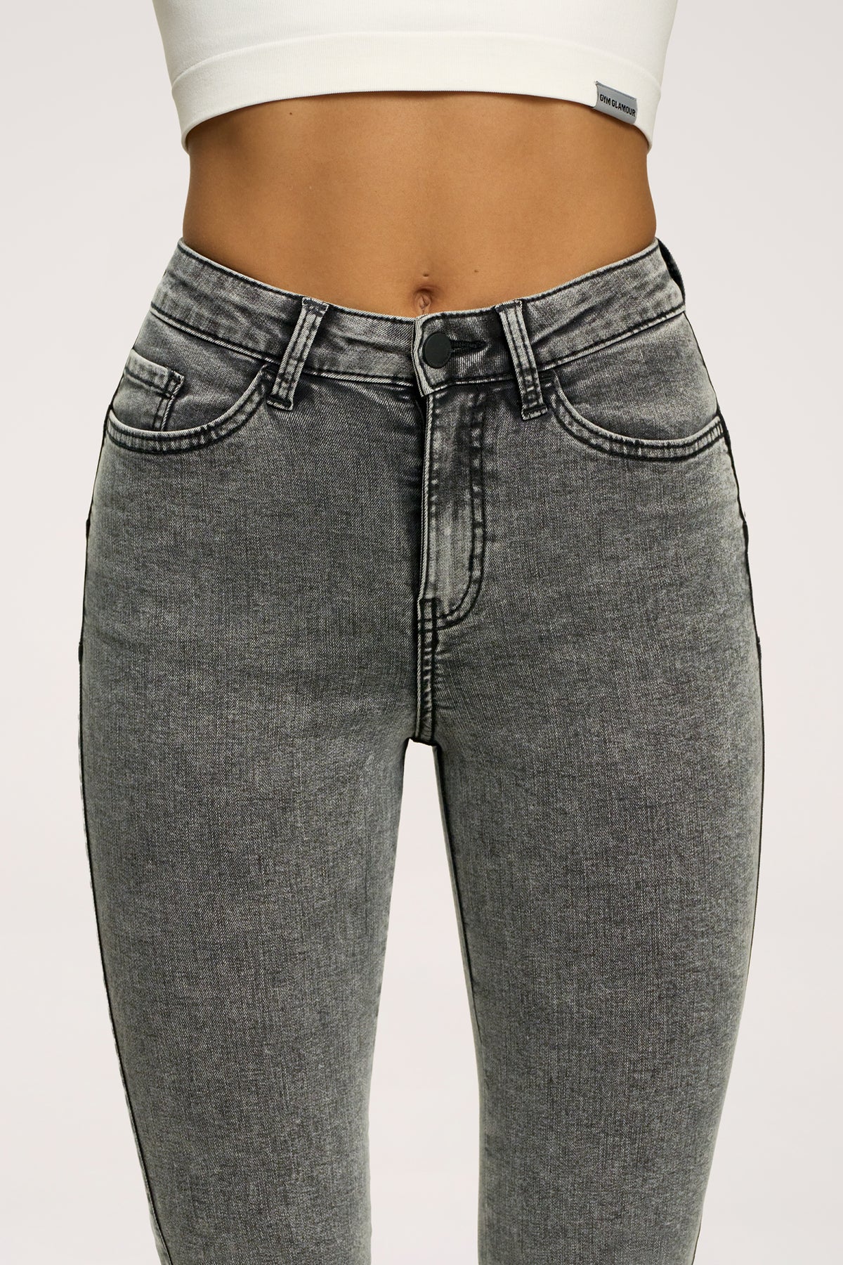 Jeansy dzwony perfect slim grey