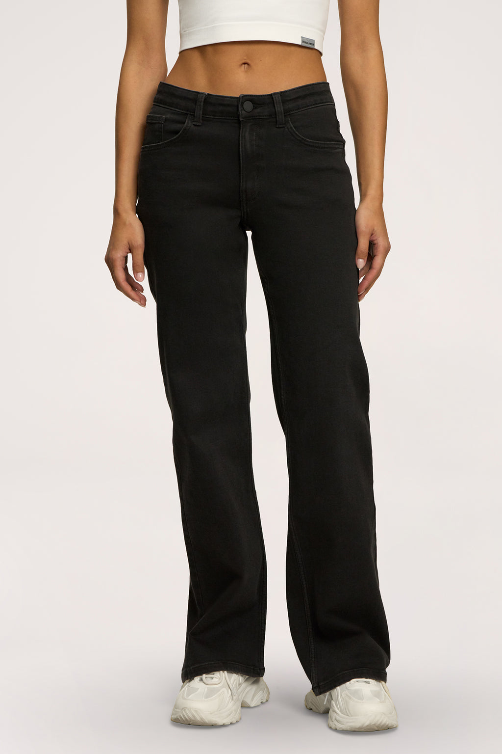Jeansy wide z niskim stanem black