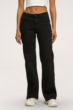 Jeansy wide z niskim stanem black