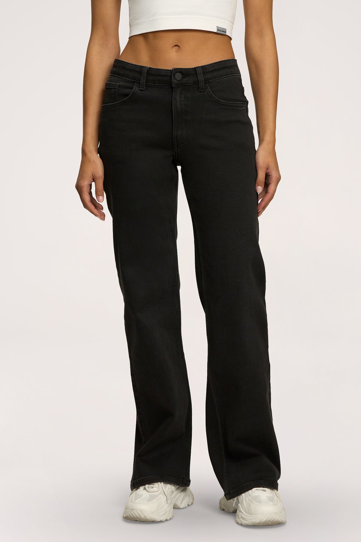 Jeansy wide z niskim stanem black