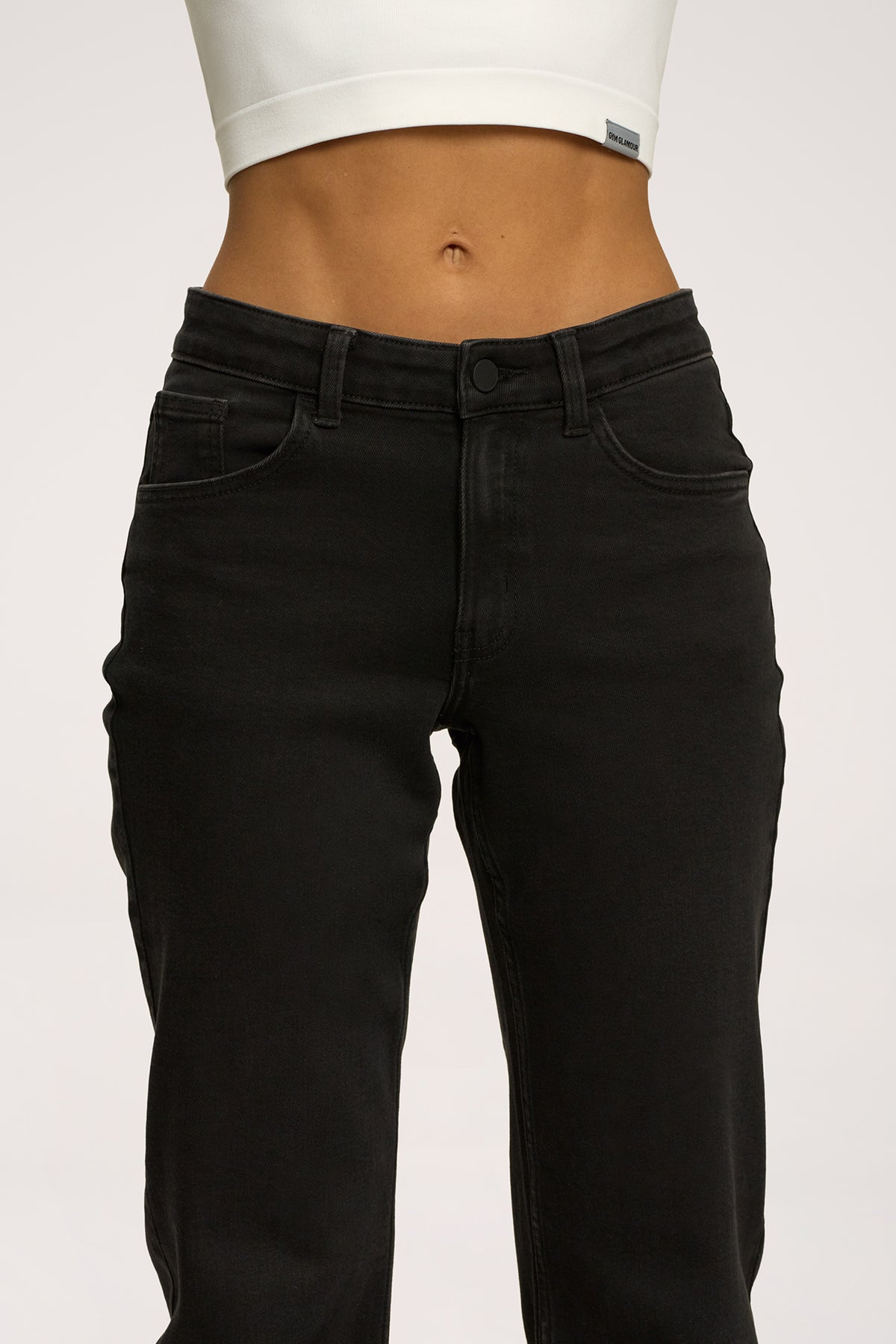 Jeansy wide z niskim stanem black