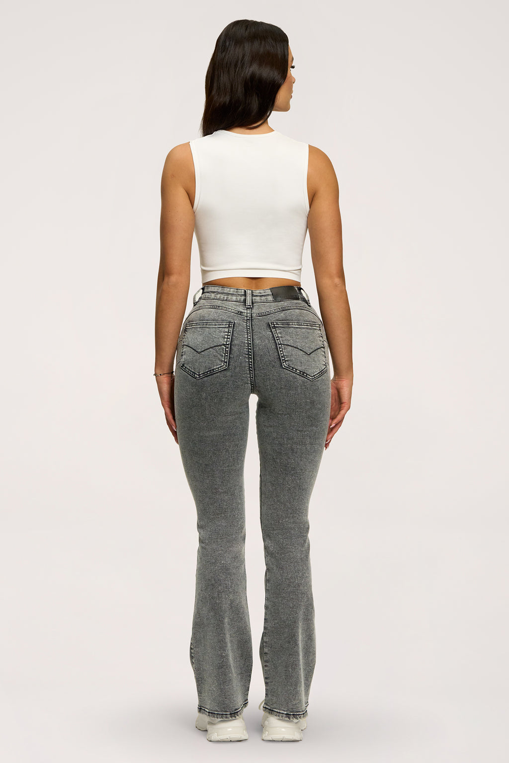 Jeansy dzwony perfect slim grey