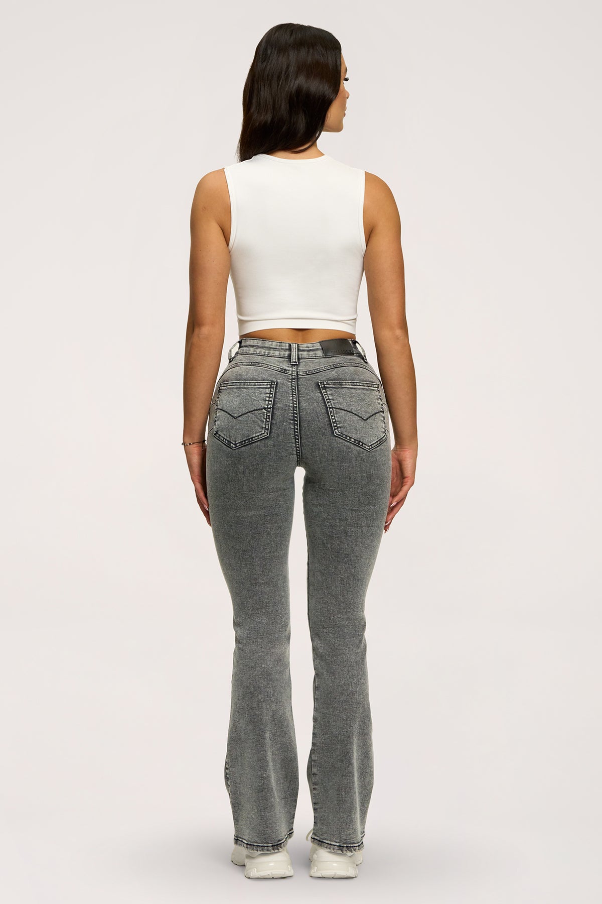Jeansy dzwony perfect slim grey