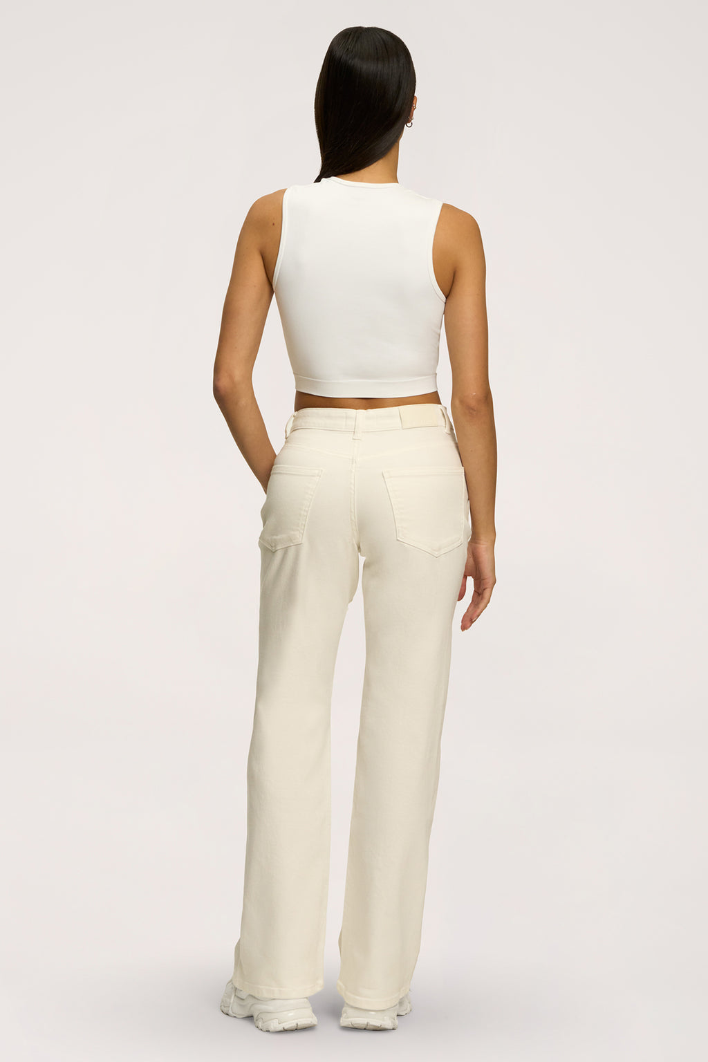 Jeansy wide z niskim stanem off white