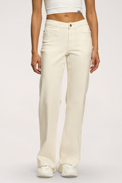 Jeansy wide z niskim stanem off white